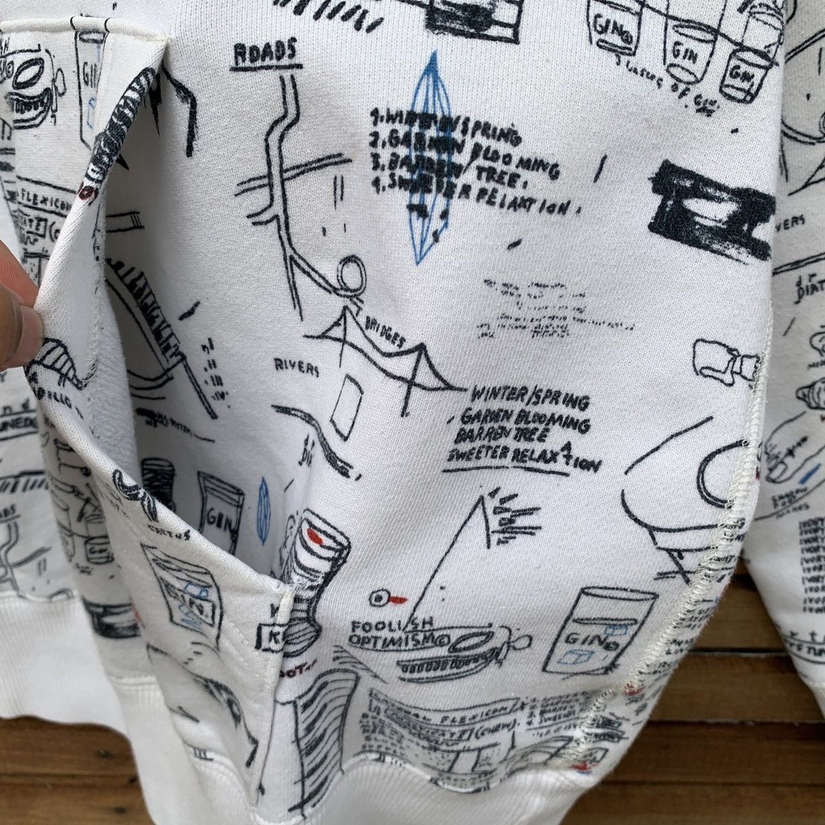 Designer Jean Michel Basquiat Fullprint Hoodie Size US M / EU 48-50 / 2 - 6 Thumbnail