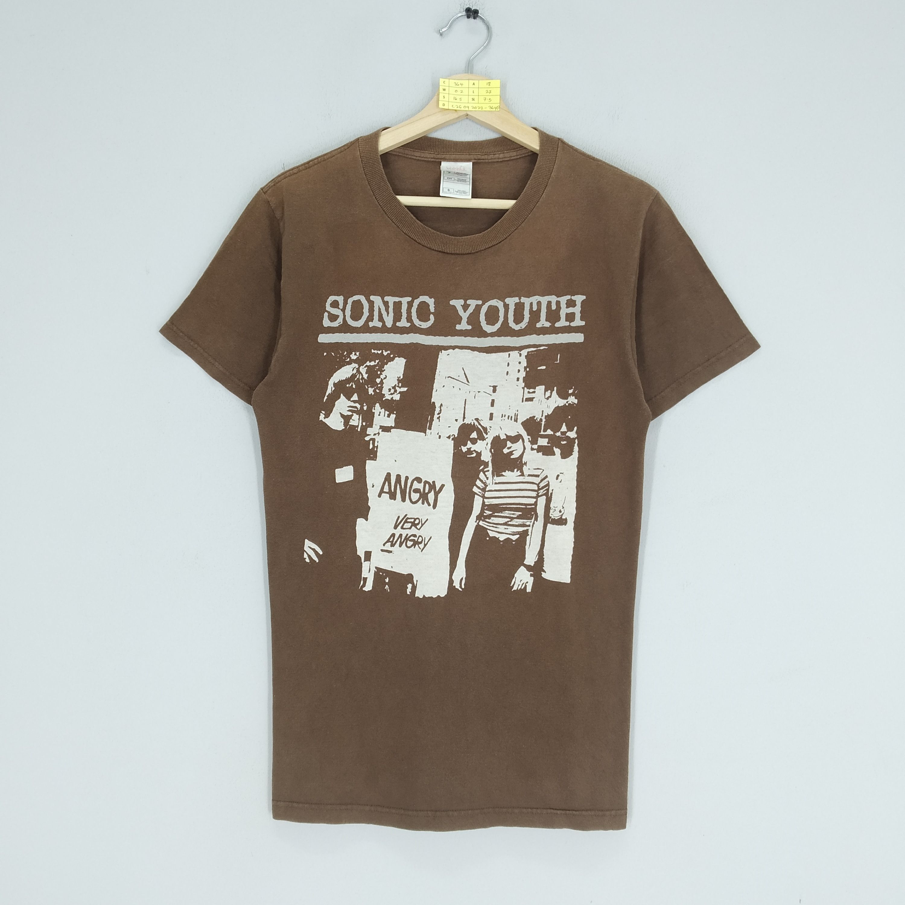 image of Band Tees x Rock T Shirt Vintage Y2K Sonic Youth American Rock Band Promo Music Punk in Brown (Size
