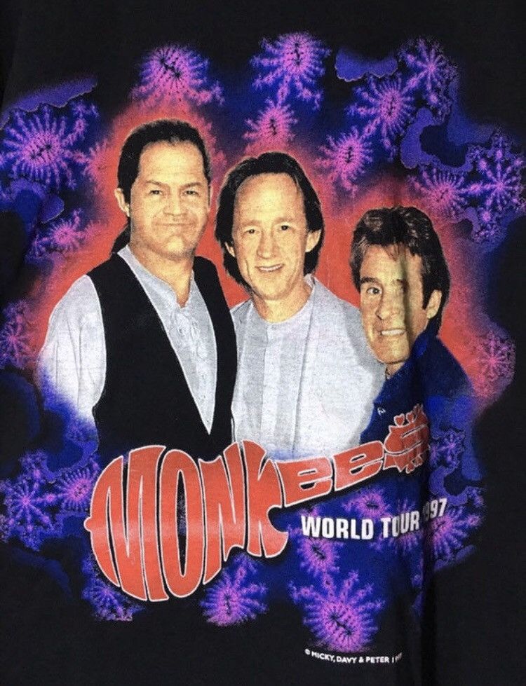 Band Tees Vintage 90s Monkees british pop rock band world tour 1997 Size US XL / EU 56 / 4 - 4 Thumbnail