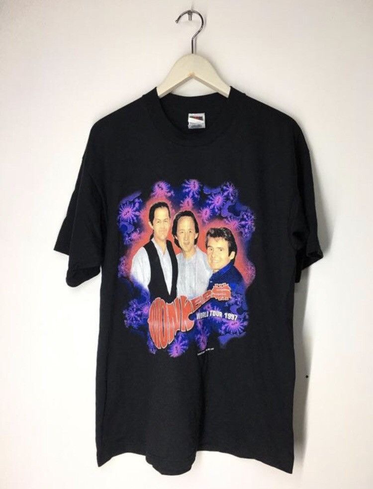 Band Tees Vintage 90s Monkees british pop rock band world tour 1997 Size US XL / EU 56 / 4 - 1 Thumbnail