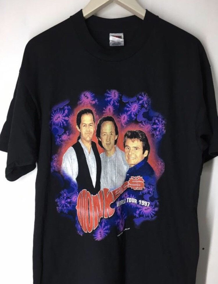Band Tees Vintage 90s Monkees british pop rock band world tour 1997 Size US XL / EU 56 / 4 - 3 Thumbnail