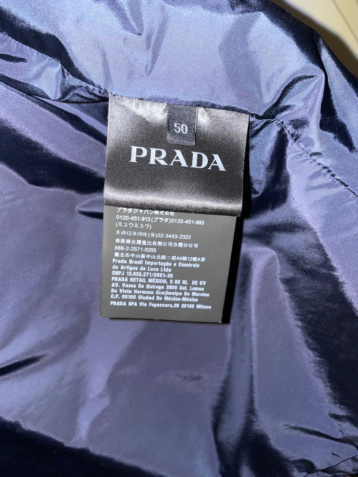 Prada Nylon Jacket Nylon Marine Blue