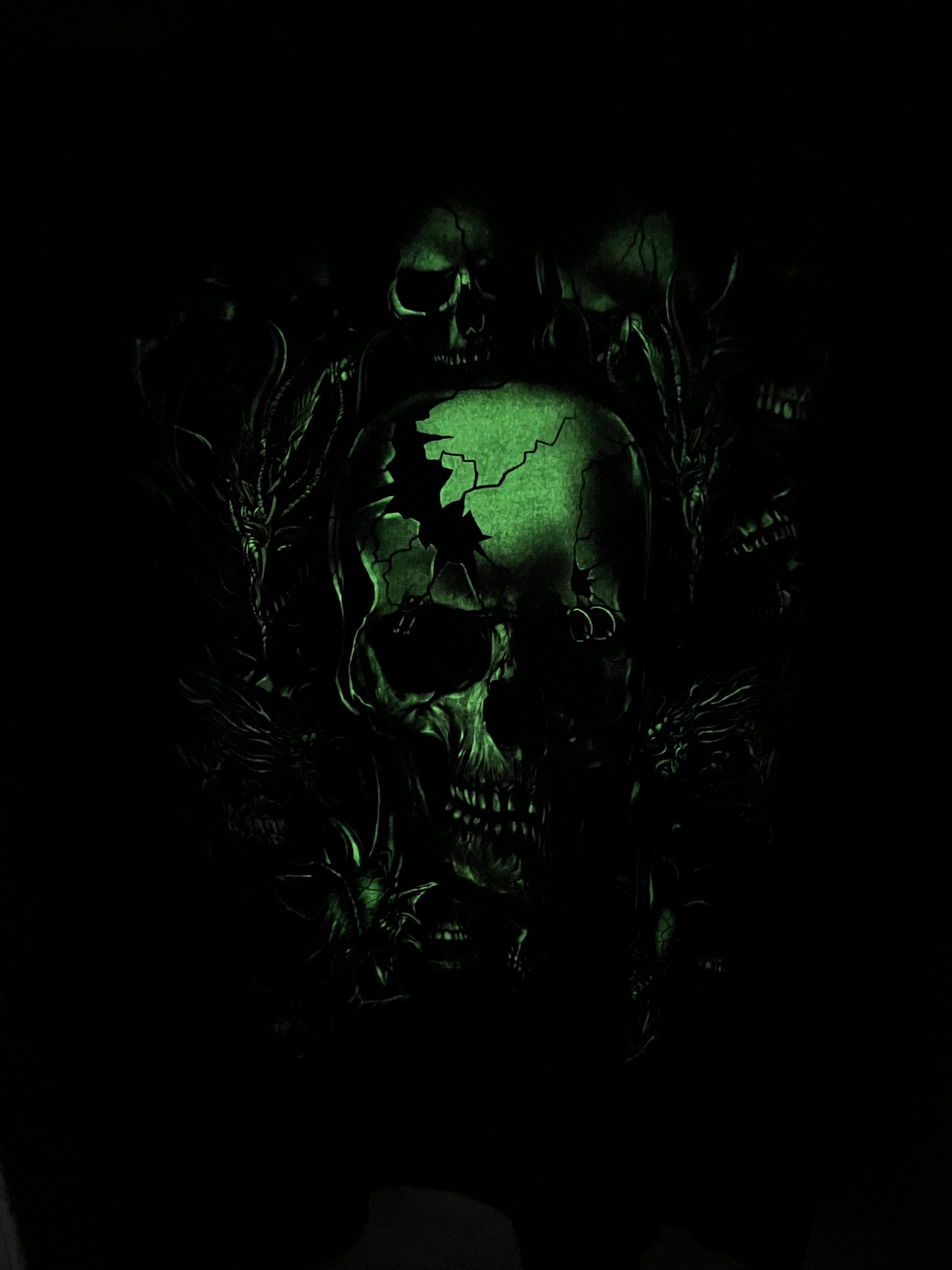 Vintage Vintage 2000s Wild Skulls Glow In the dark graphic T-shirt Size US M / EU 48-50 / 2 - 2 Thumbnail