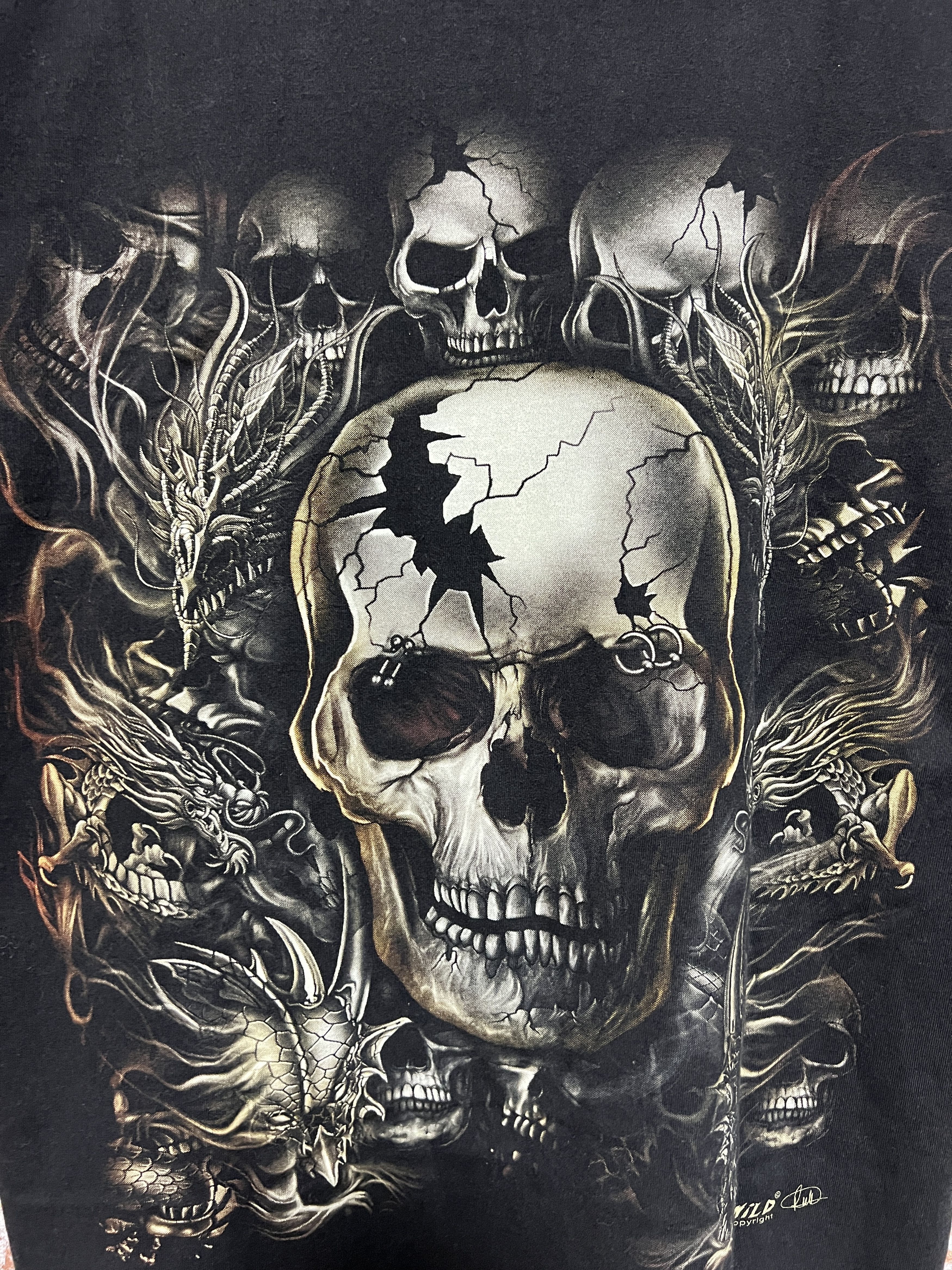 Vintage Vintage 2000s Wild Skulls Glow In the dark graphic T-shirt Size US M / EU 48-50 / 2 - 10 Thumbnail