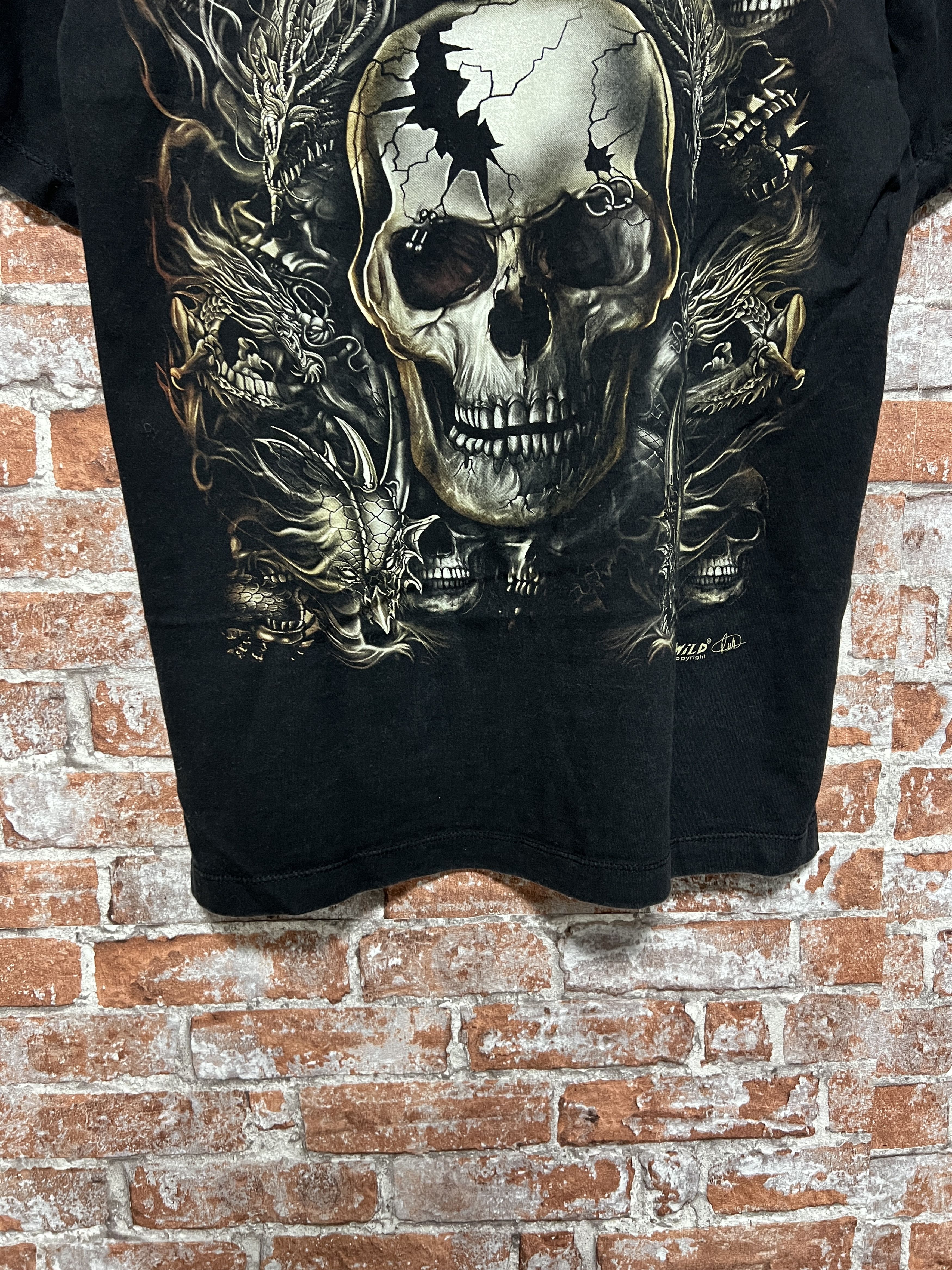 Vintage Vintage 2000s Wild Skulls Glow In the dark graphic T-shirt Size US M / EU 48-50 / 2 - 11 Thumbnail