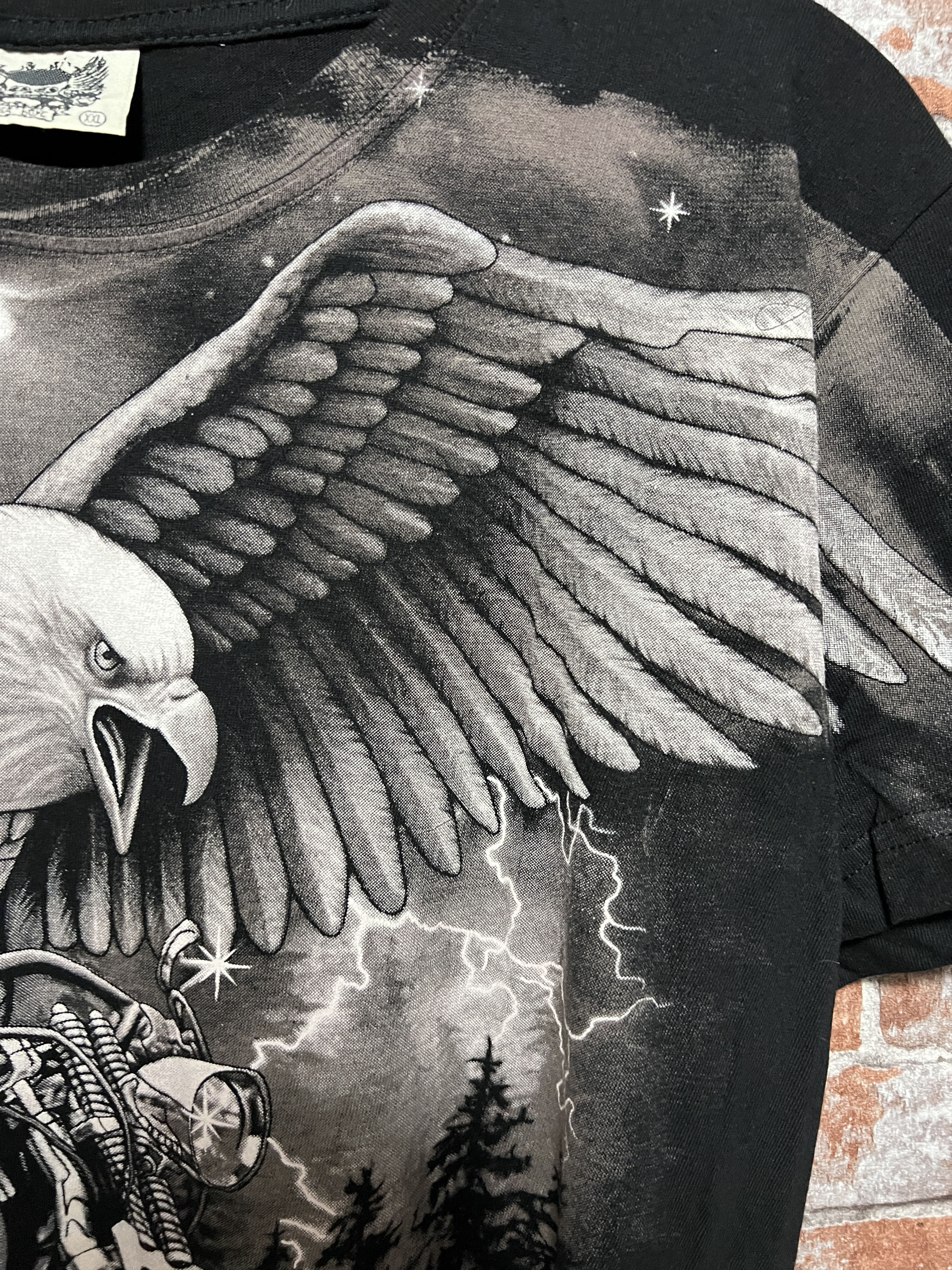Vintage Vintage 2000s Feel The Thunder Biker Garphic T-shirt Size US L / EU 52-54 / 3 - 5 Thumbnail