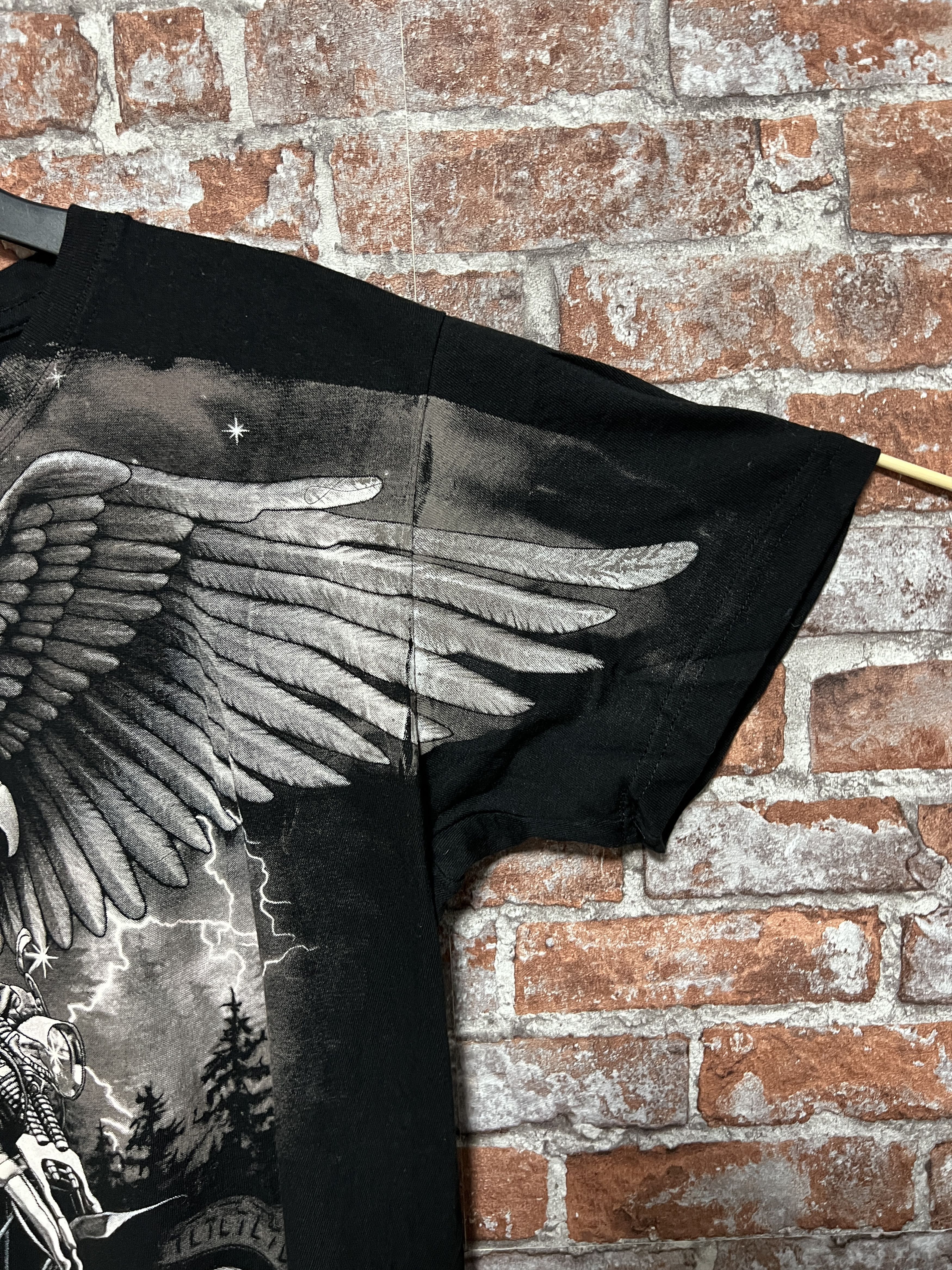 Vintage Vintage 2000s Feel The Thunder Biker Garphic T-shirt Size US L / EU 52-54 / 3 - 6 Thumbnail