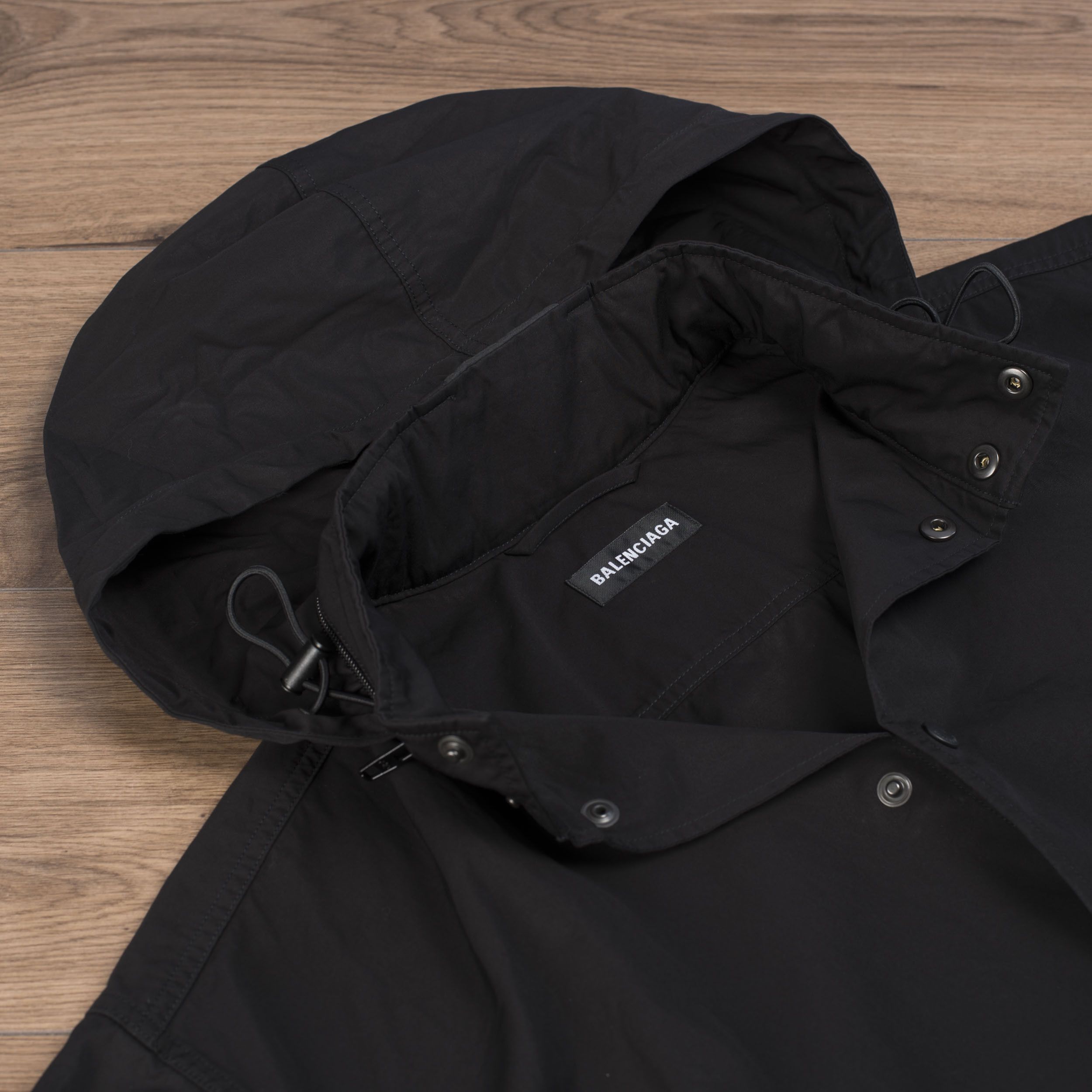 Balenciaga Windbreaker Shirt In Black Cotton Poplin Size US S / EU 44-46 / 1 - 7 Thumbnail
