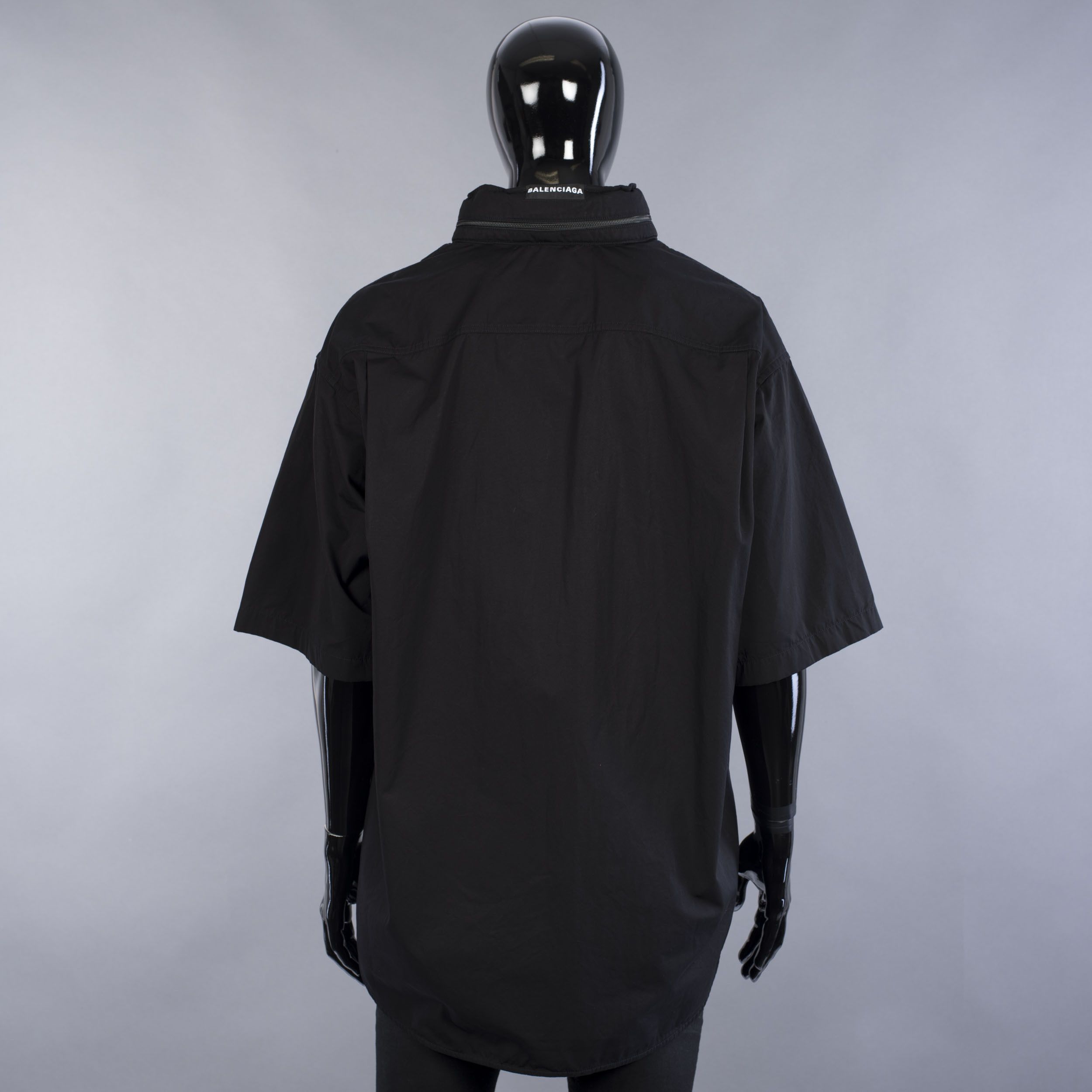 Balenciaga Windbreaker Shirt In Black Cotton Poplin Size US S / EU 44-46 / 1 - 5 Thumbnail