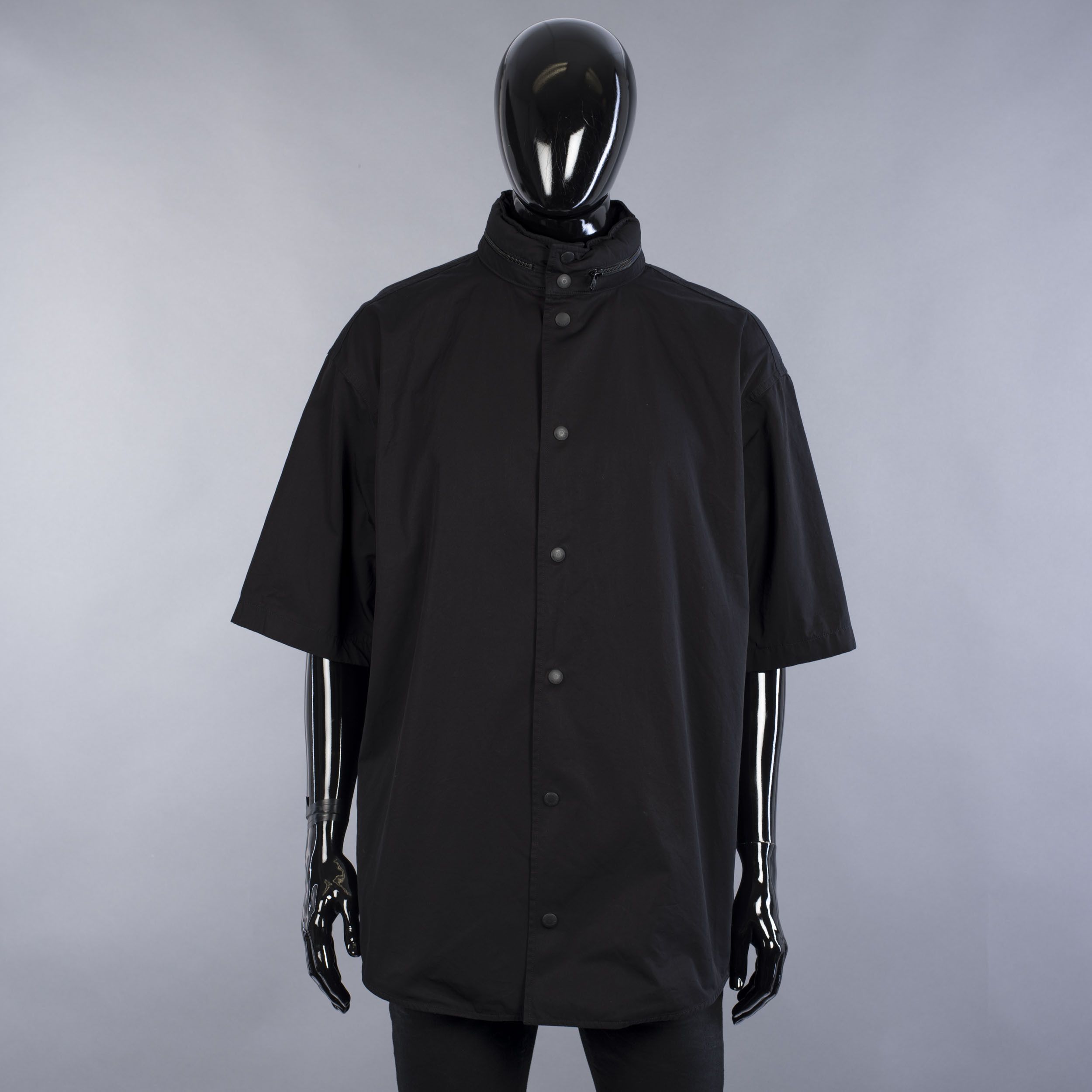 Balenciaga Windbreaker Shirt In Black Cotton Poplin Size US S / EU 44-46 / 1 - 1 Thumbnail