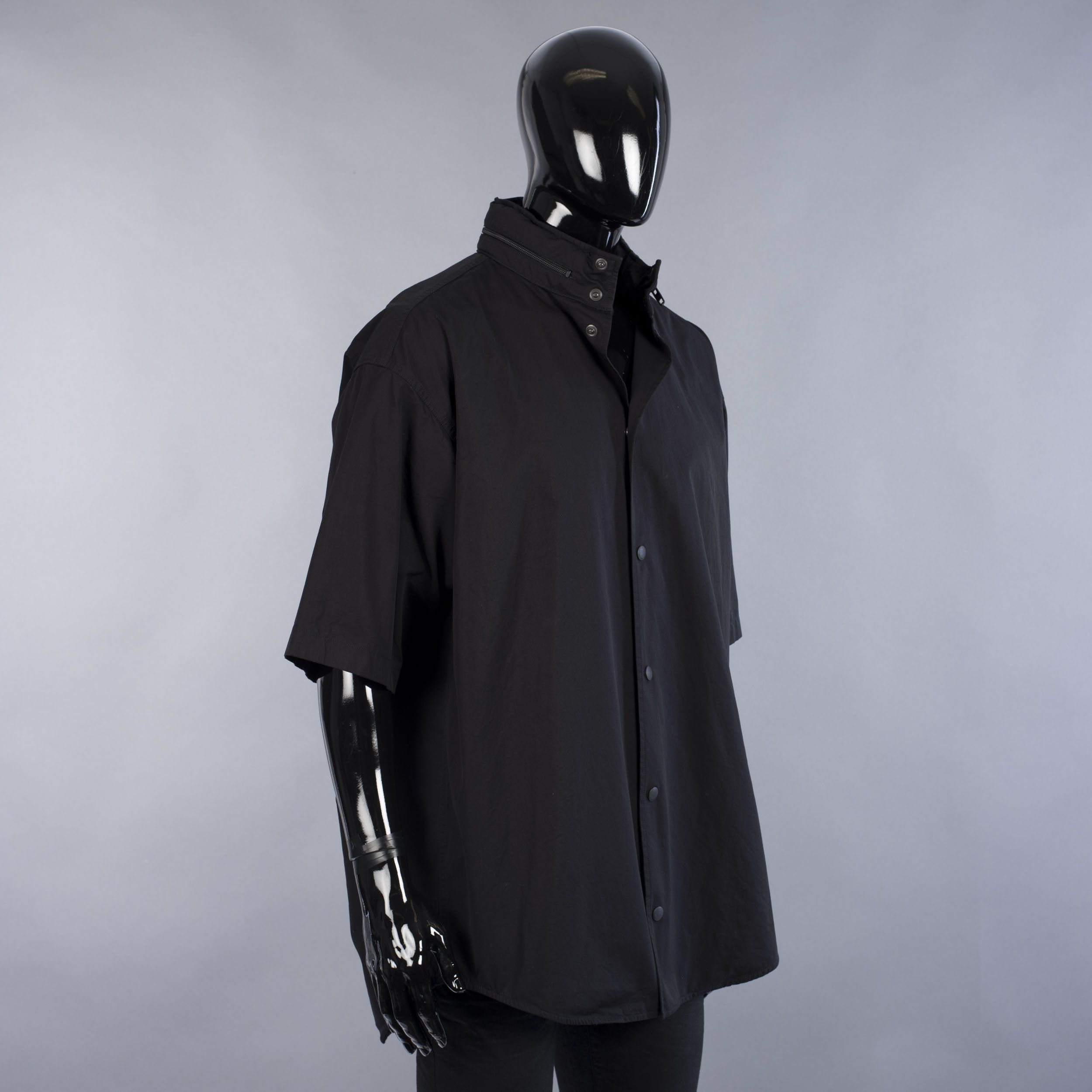 Balenciaga Windbreaker Shirt In Black Cotton Poplin Size US S / EU 44-46 / 1 - 6 Thumbnail