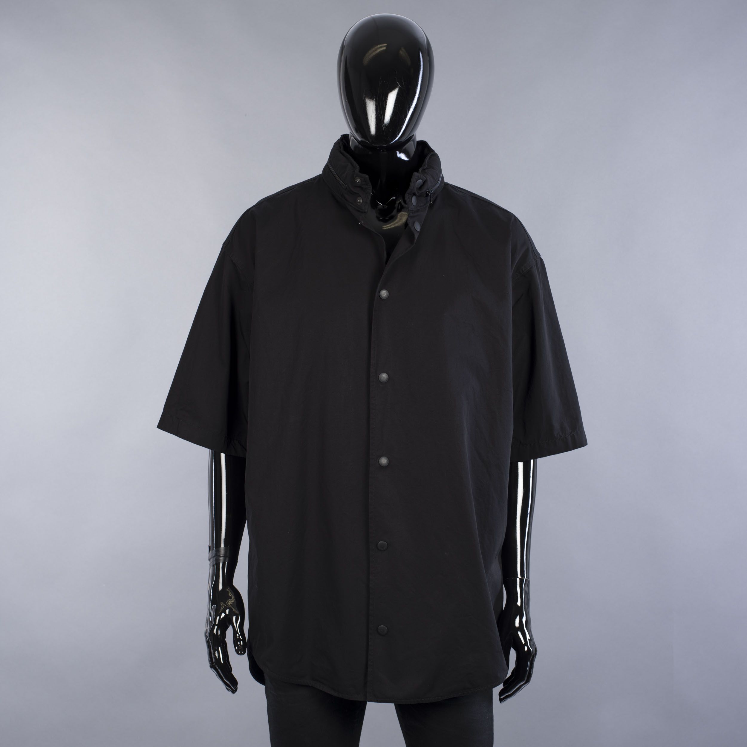 Balenciaga Windbreaker Shirt In Black Cotton Poplin Size US S / EU 44-46 / 1 - 2 Thumbnail