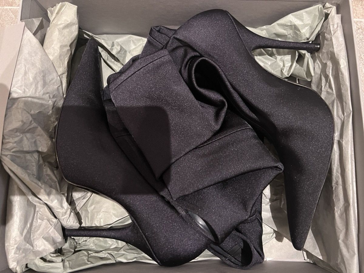 Balenciaga FW17 Black ‘Knife’ heeled thigh-high boots Size US 9 / IT 39 - 4 Thumbnail