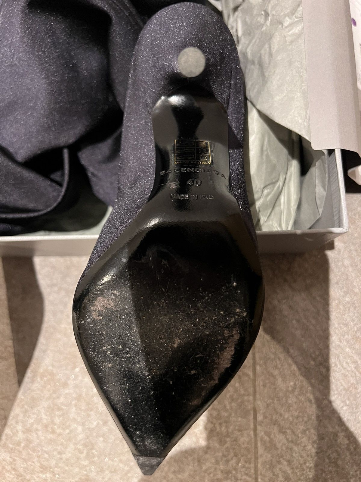 Balenciaga FW17 Black ‘Knife’ heeled thigh-high boots Size US 9 / IT 39 - 8 Thumbnail
