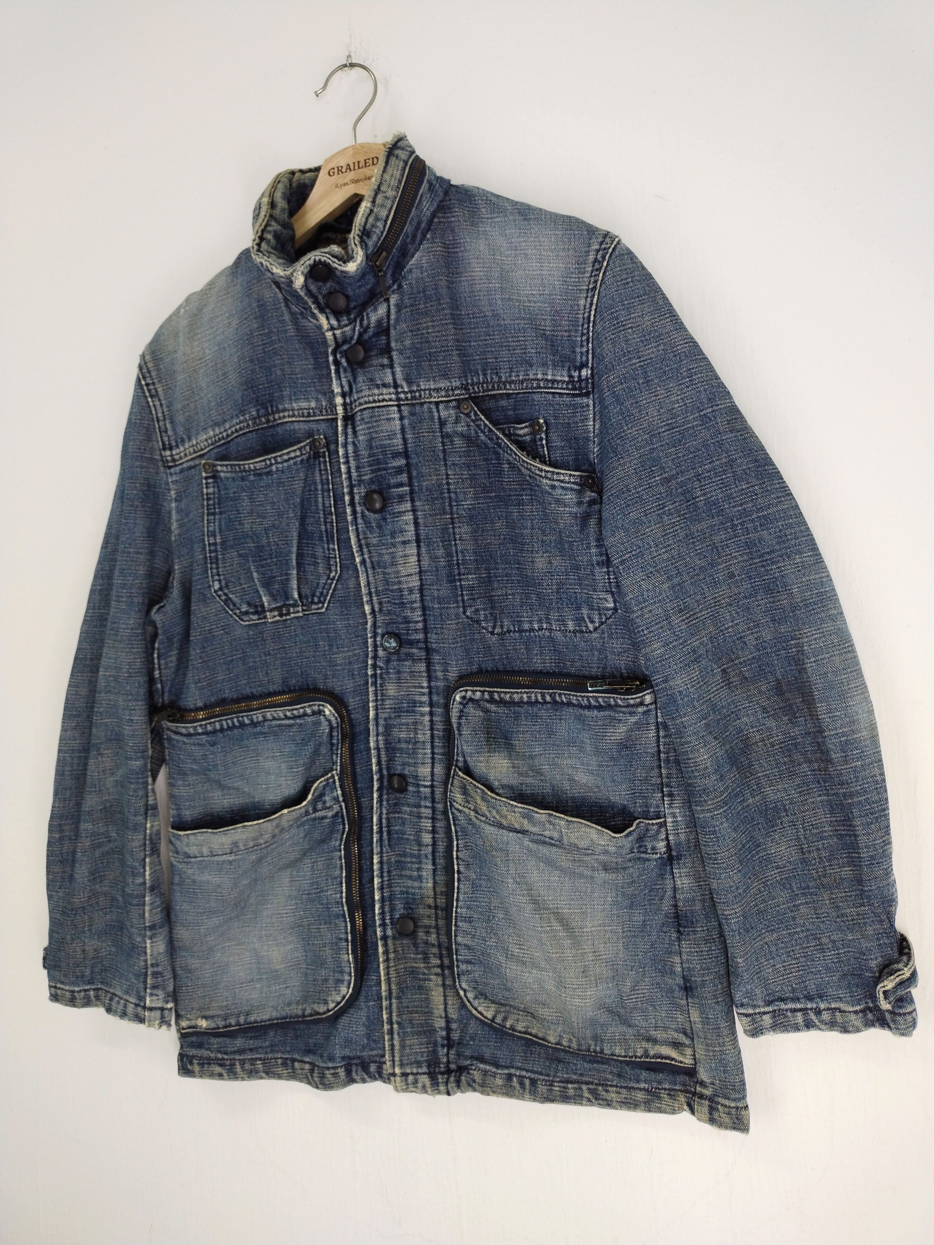 ABAHOUSE VINTAGE ABAHOUSE TACTICAL POCKET DENIM JACKET Size US M / EU 48-50 / 2 - 3 Thumbnail