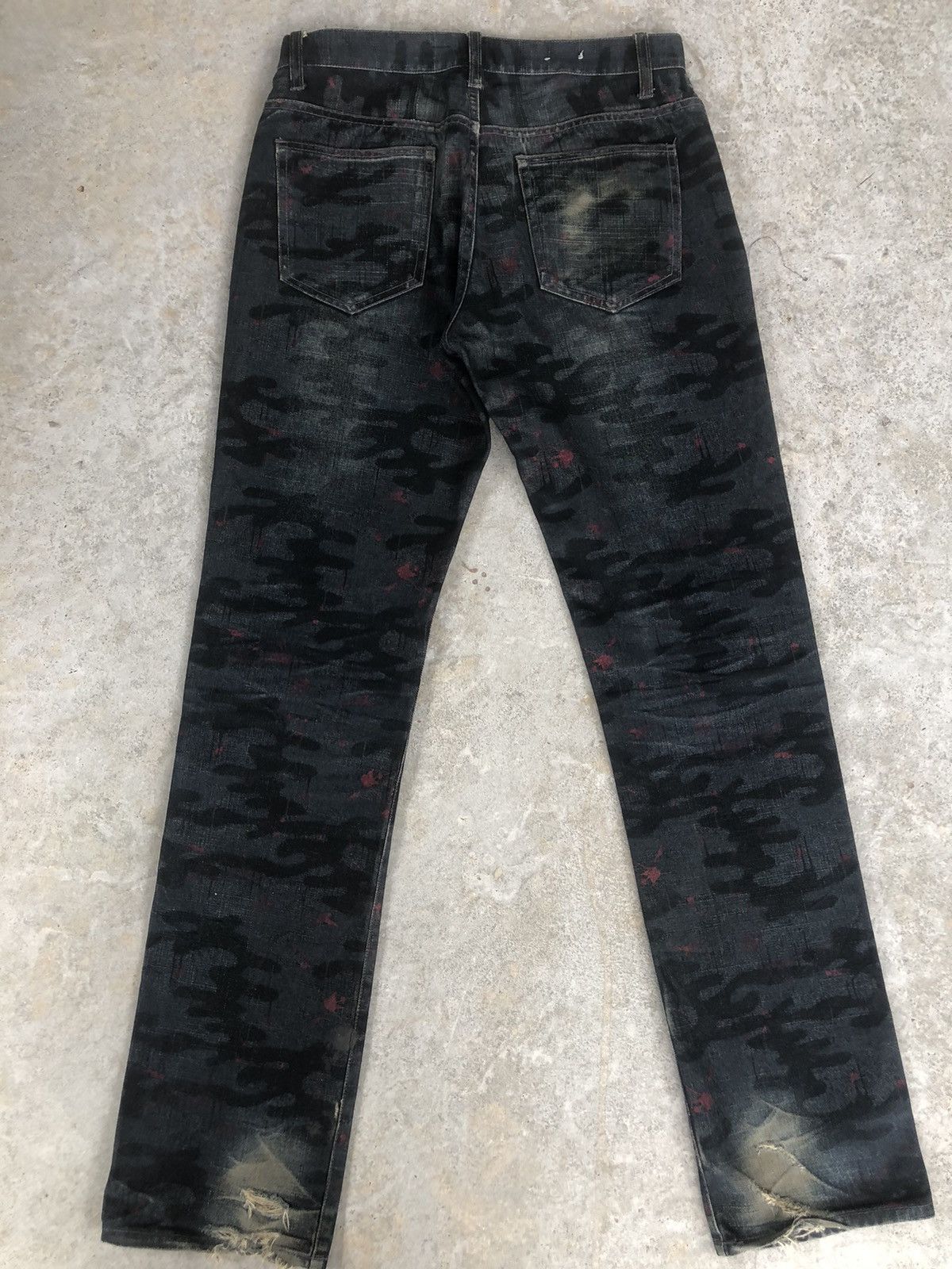 Japanese Brand Japanese Moderm Full Print Jeans Distressed Jeans Splatter Size US 31 - 2 Thumbnail