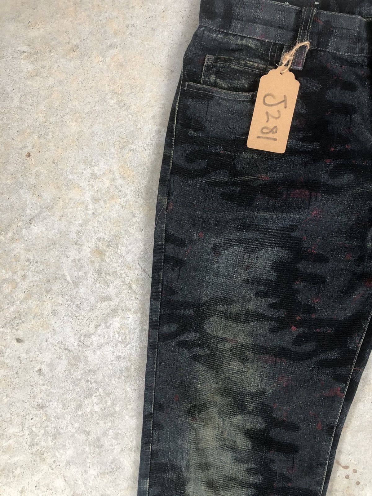 Japanese Brand Japanese Moderm Full Print Jeans Distressed Jeans Splatter Size US 31 - 4 Thumbnail