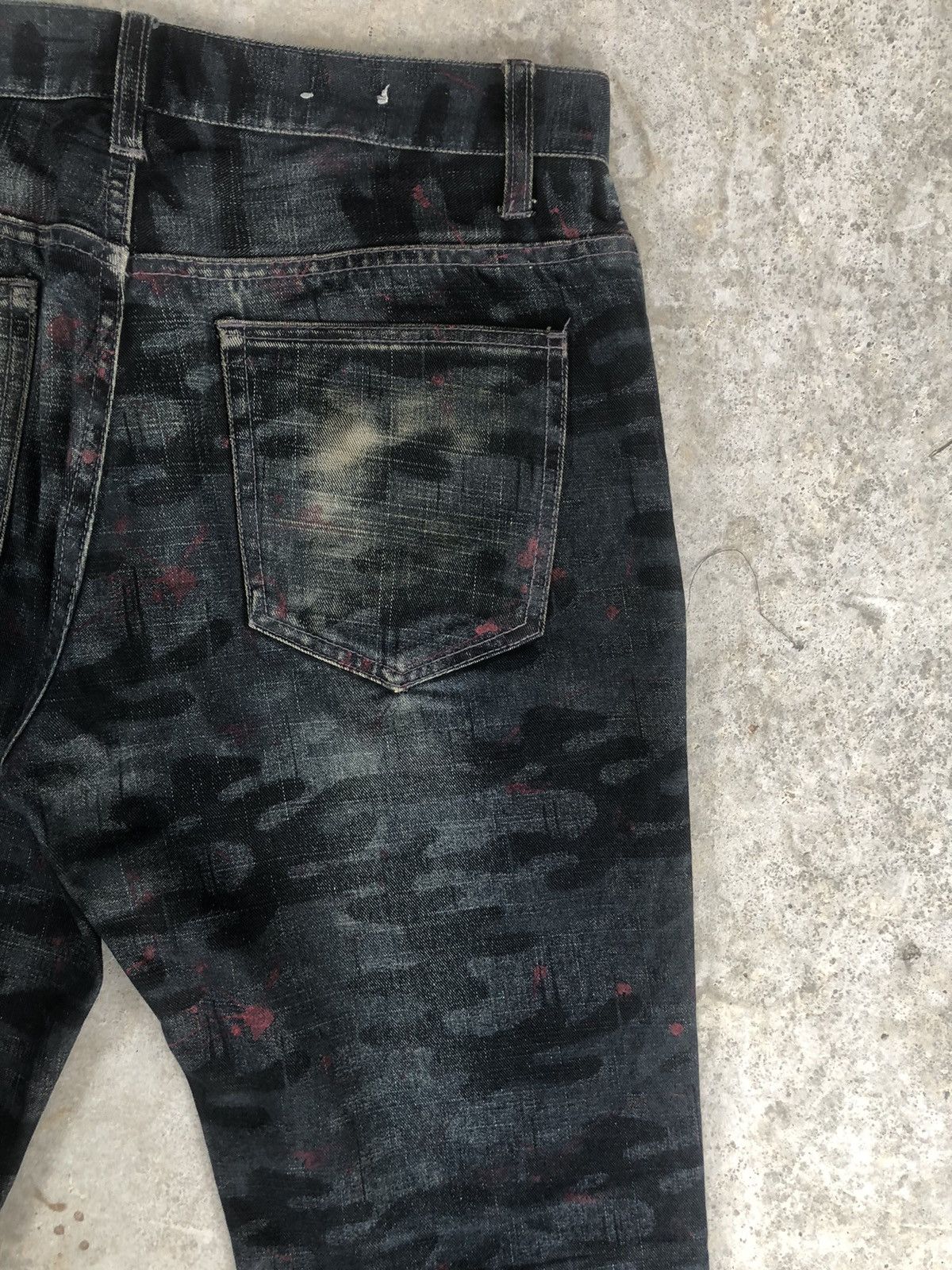 Japanese Brand Japanese Moderm Full Print Jeans Distressed Jeans Splatter Size US 31 - 10 Thumbnail