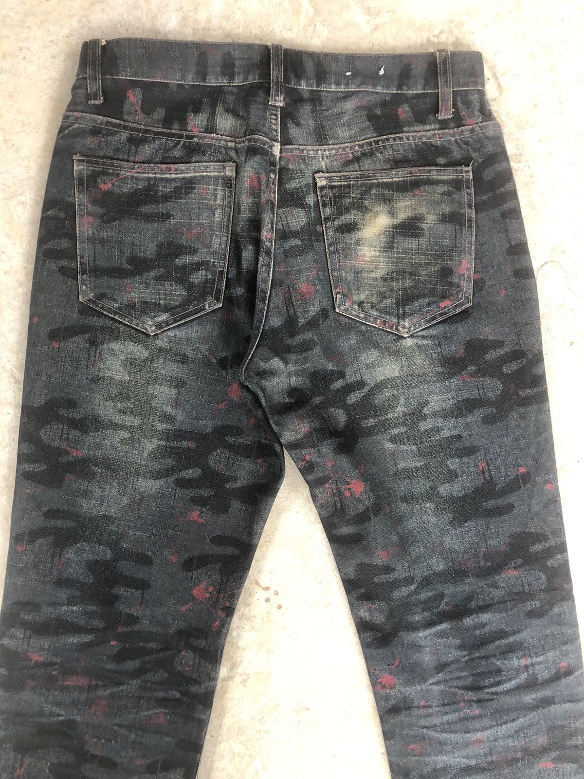 Japanese Brand Japanese Moderm Full Print Jeans Distressed Jeans Splatter Size US 31 - 8 Thumbnail