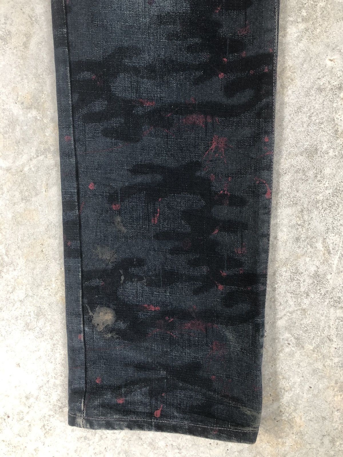 Japanese Brand Japanese Moderm Full Print Jeans Distressed Jeans Splatter Size US 31 - 6 Thumbnail