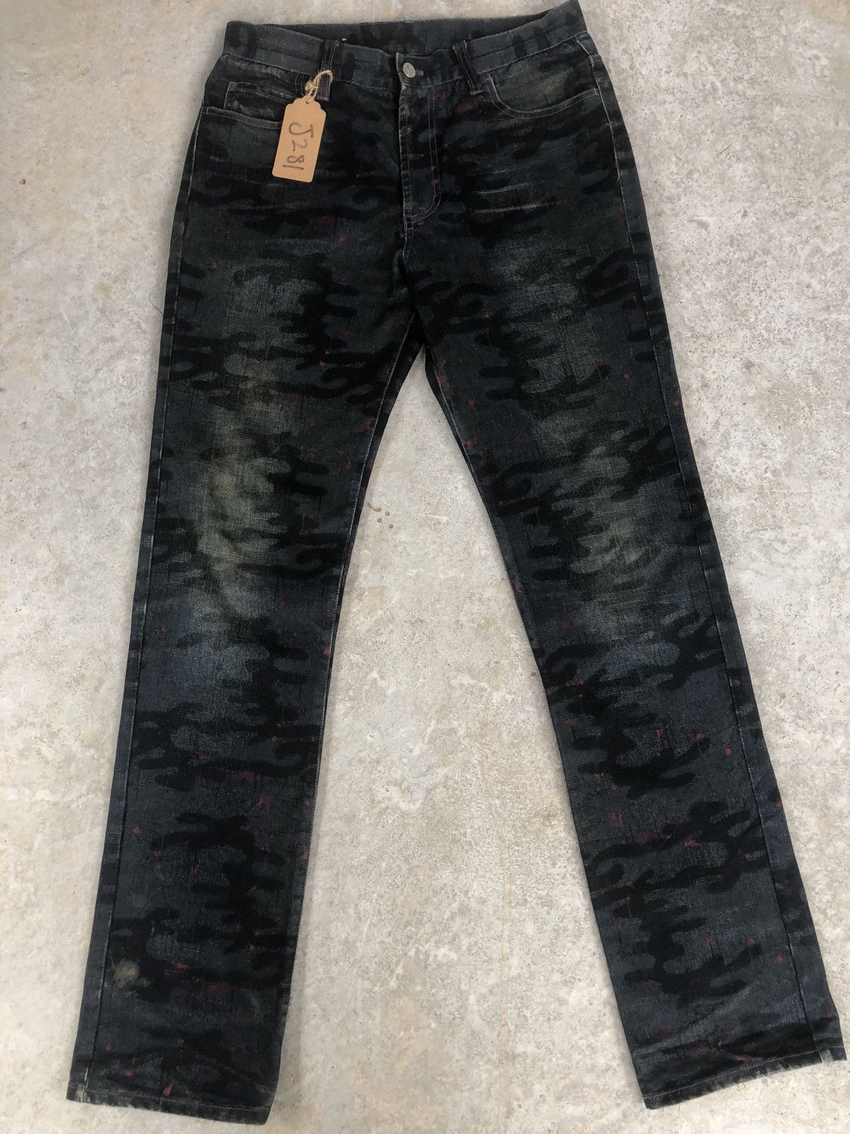 Japanese Brand Japanese Moderm Full Print Jeans Distressed Jeans Splatter Size US 31 - 1 Thumbnail