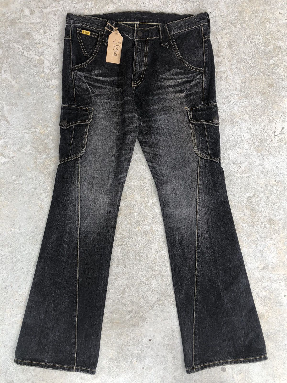 Lee Flared Jeans Cargo Pants Distressed Jeans Multipocket