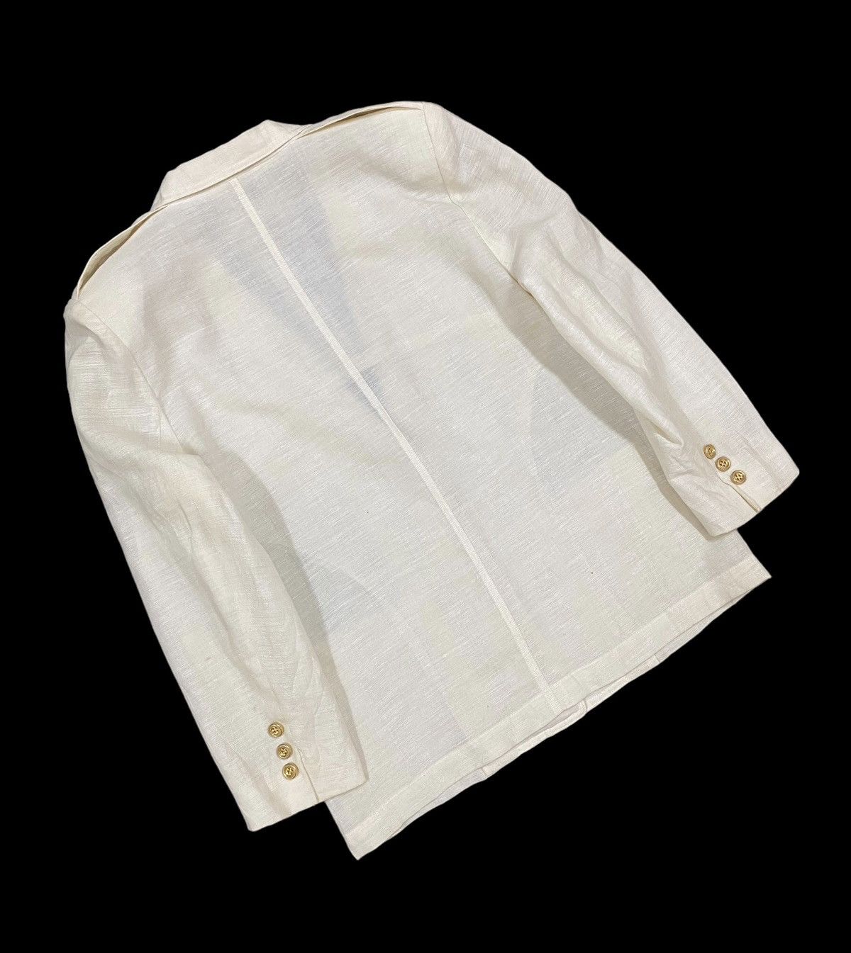 Christian Dior Monsieur Vtg🔥Christian Dior Sports Gold Button Single Breasted Linen Size 38R - 14 Thumbnail