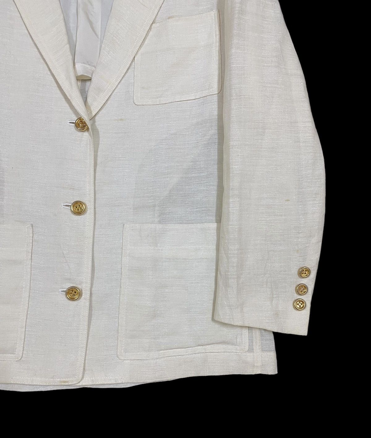 Christian Dior Monsieur Vtg🔥Christian Dior Sports Gold Button Single Breasted Linen Size 38R - 10 Thumbnail