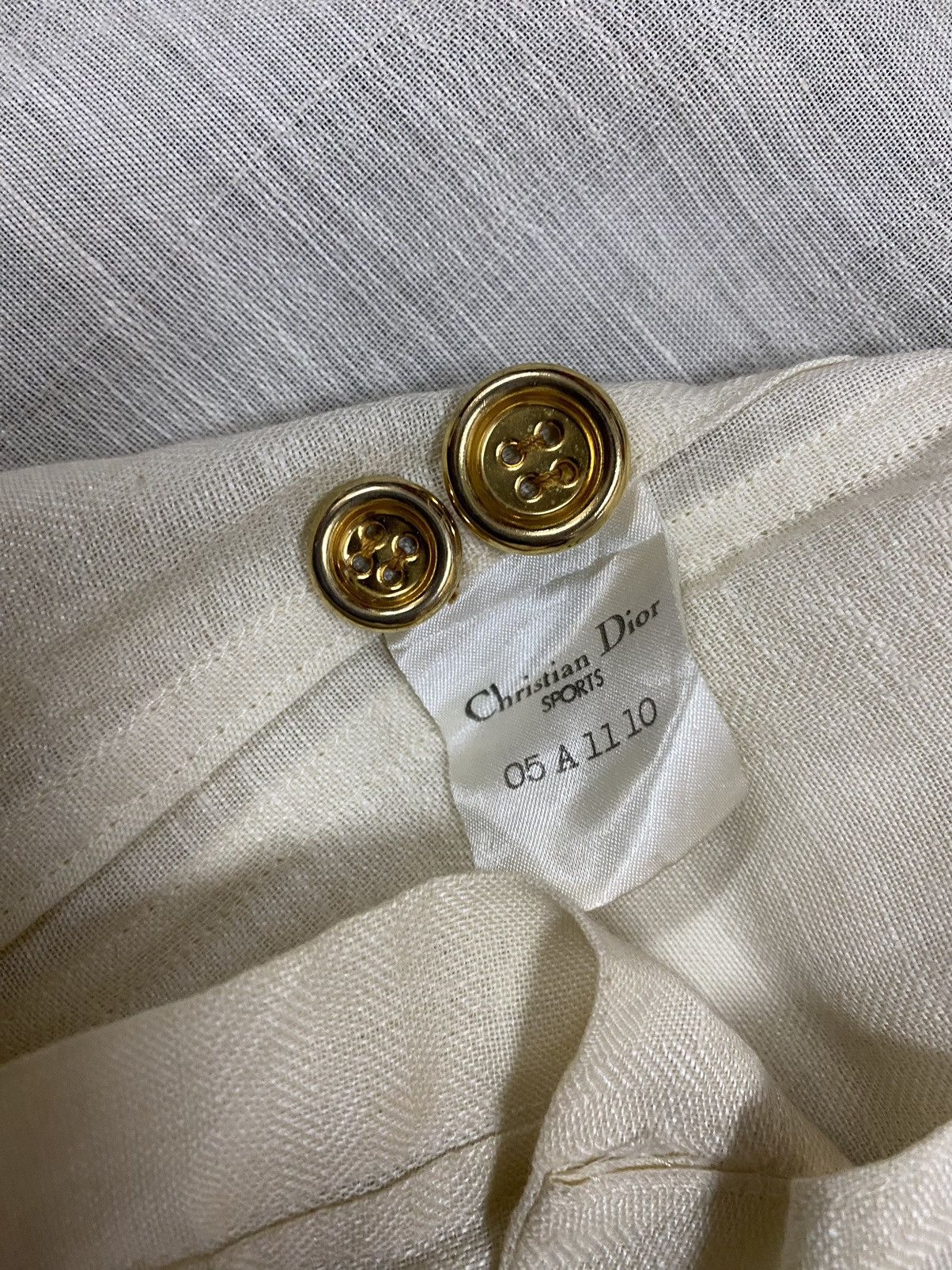 Christian Dior Monsieur Vtg🔥Christian Dior Sports Gold Button Single Breasted Linen Size 38R - 16 Thumbnail