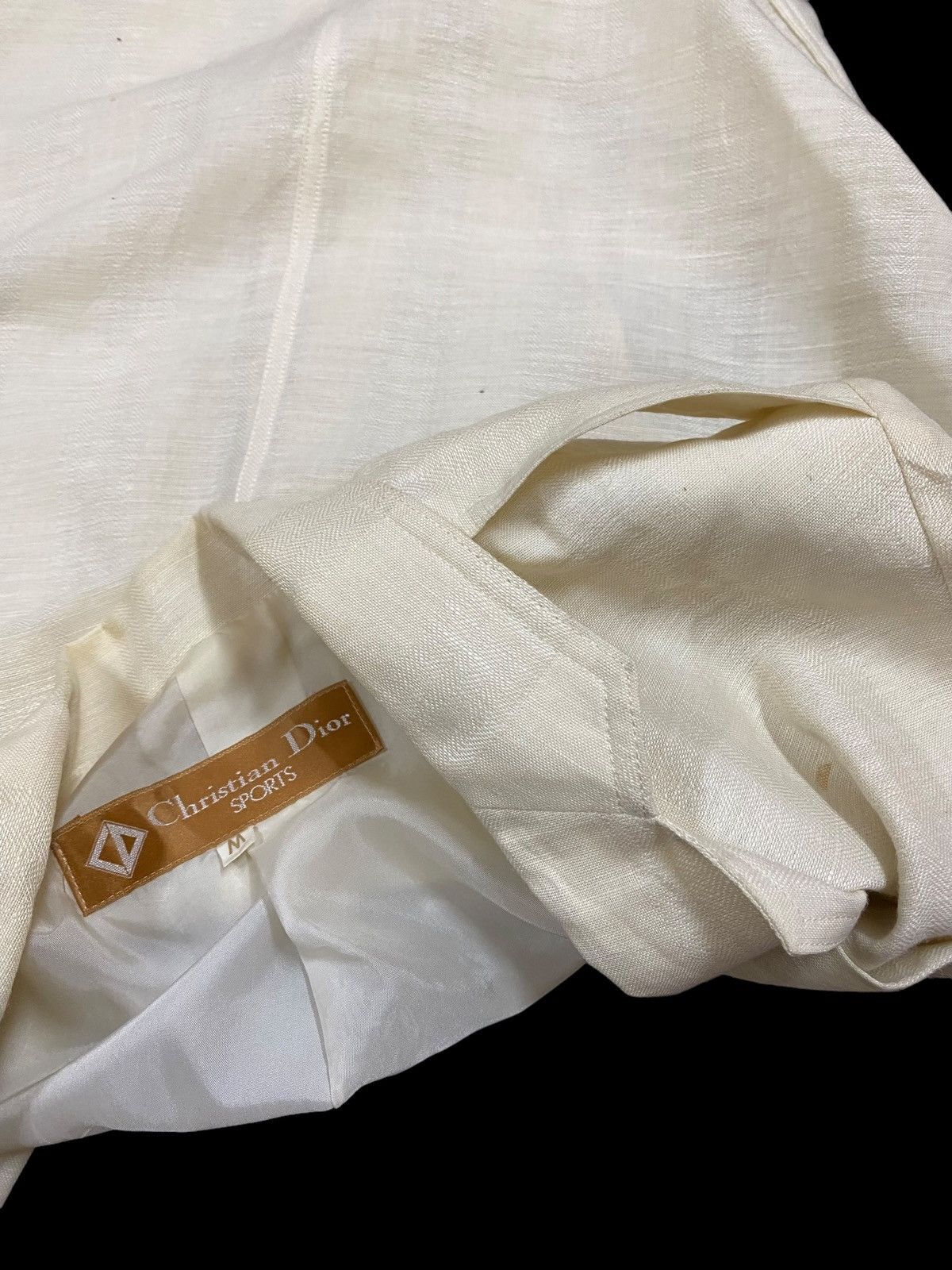 Christian Dior Monsieur Vtg🔥Christian Dior Sports Gold Button Single Breasted Linen Size 38R - 11 Thumbnail