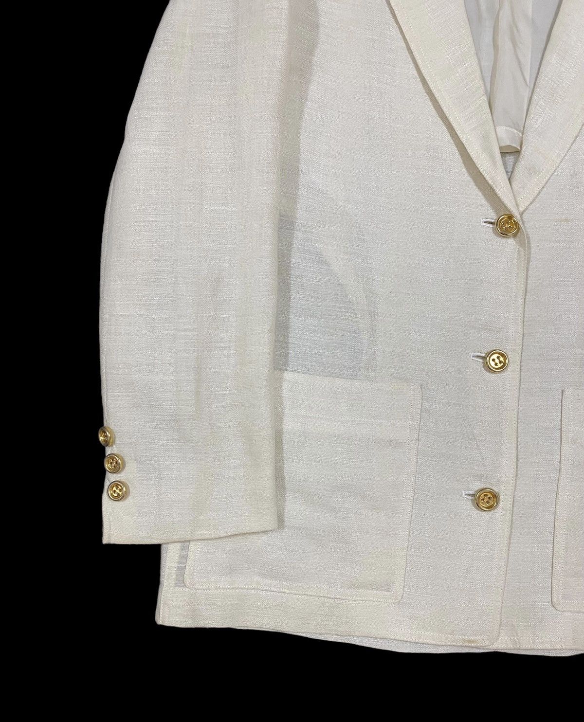 Christian Dior Monsieur Vtg🔥Christian Dior Sports Gold Button Single Breasted Linen Size 38R - 9 Thumbnail