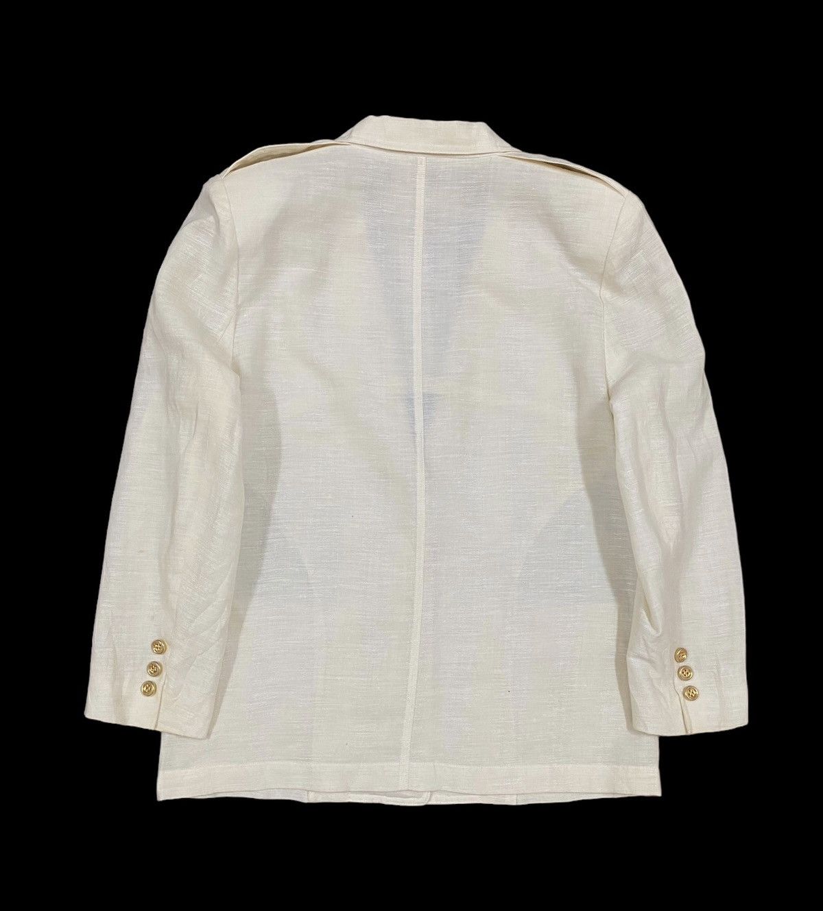 Christian Dior Monsieur Vtg🔥Christian Dior Sports Gold Button Single Breasted Linen Size 38R - 3 Thumbnail