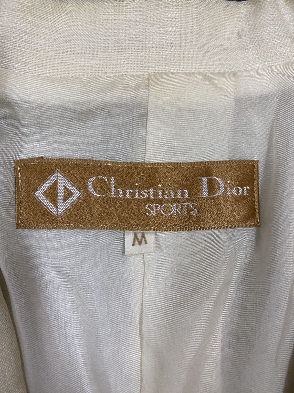 Christian Dior Monsieur Vtg🔥Christian Dior Sports Gold Button Single Breasted Linen Size 38R - 18 Thumbnail