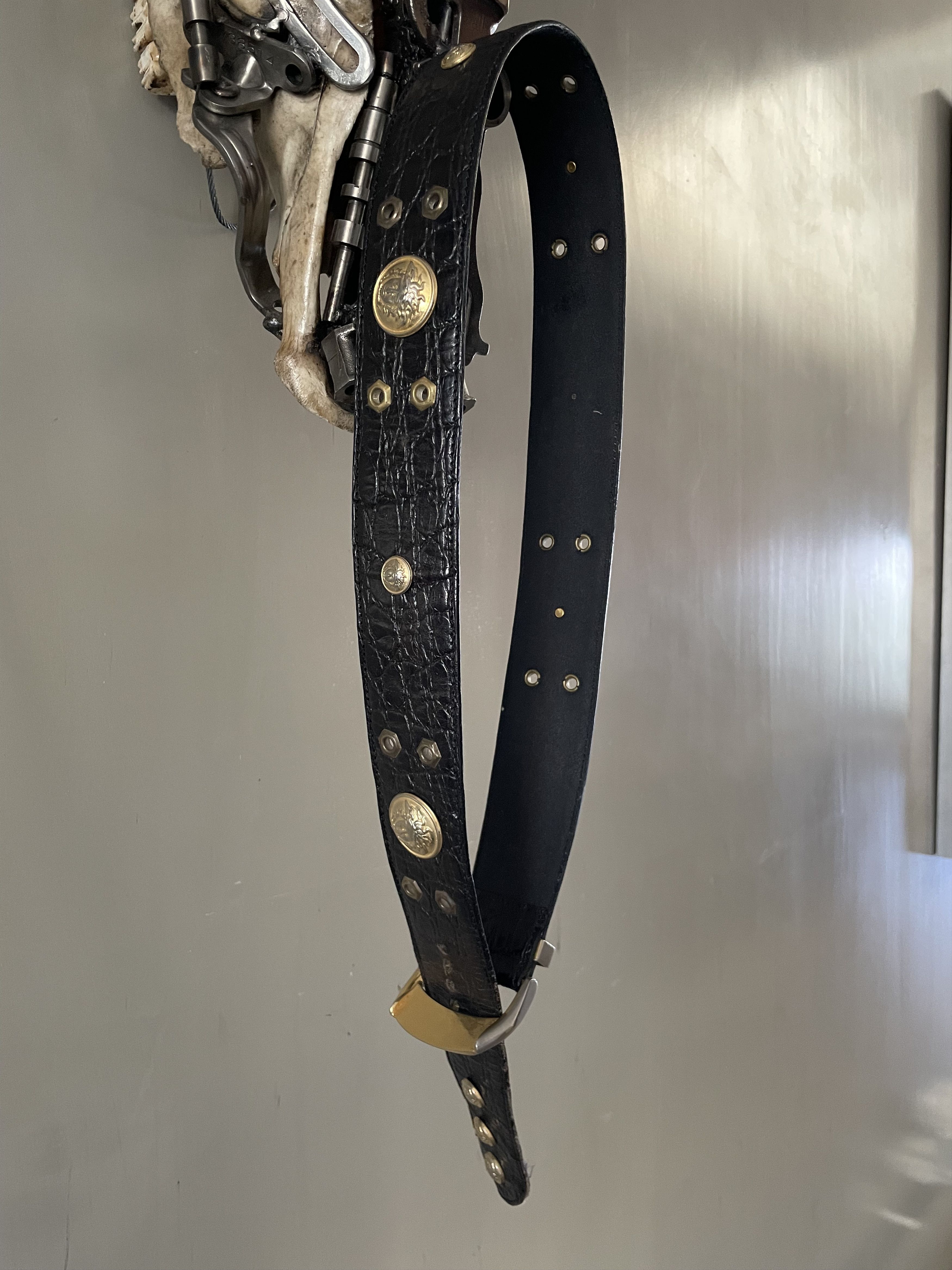 Versace VERY RARE " LEATHER MEDUSA BELT 1987 Size 34 - 1 Thumbnail