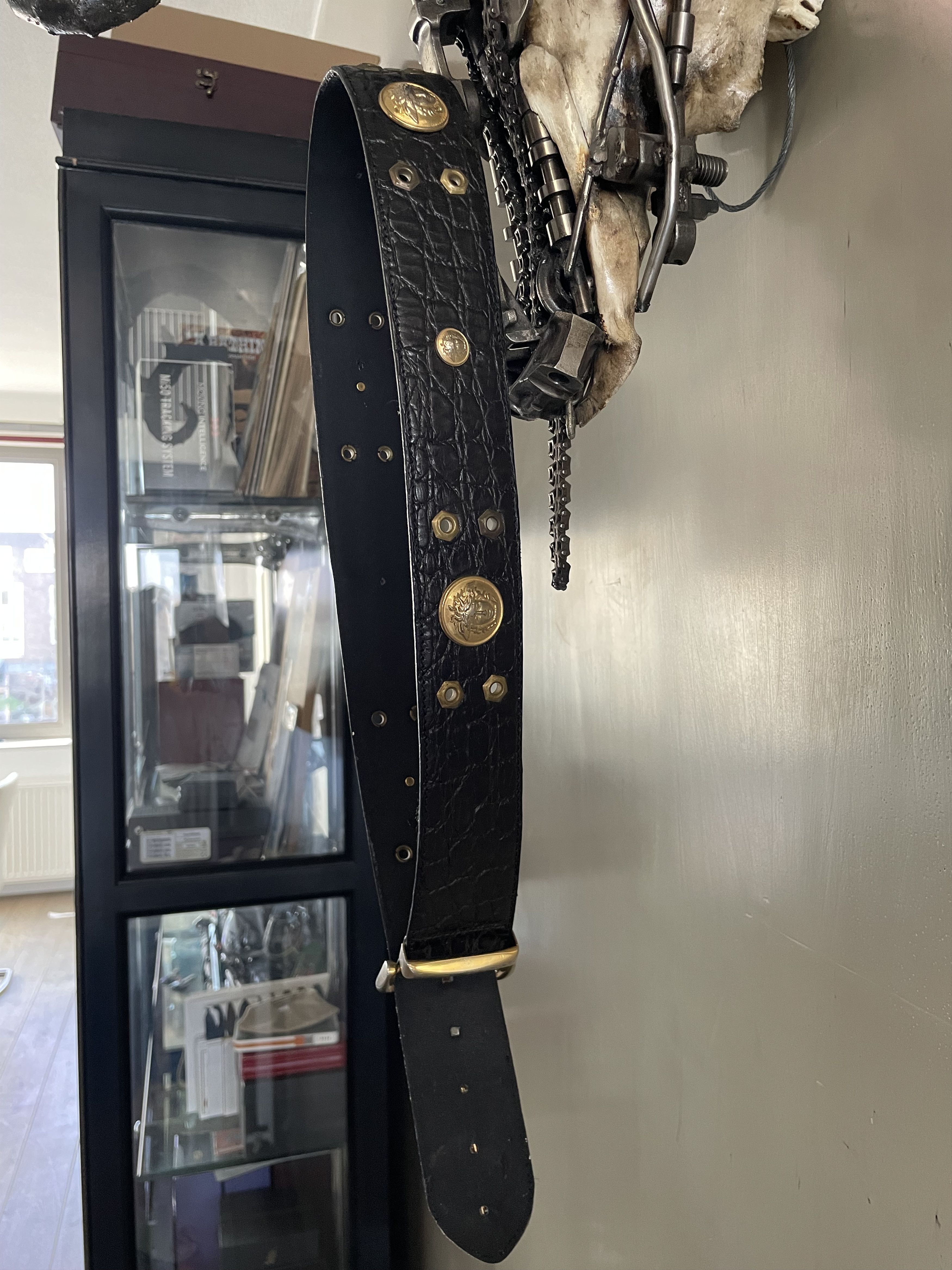 Versace VERY RARE " LEATHER MEDUSA BELT 1987 Size 34 - 3 Thumbnail