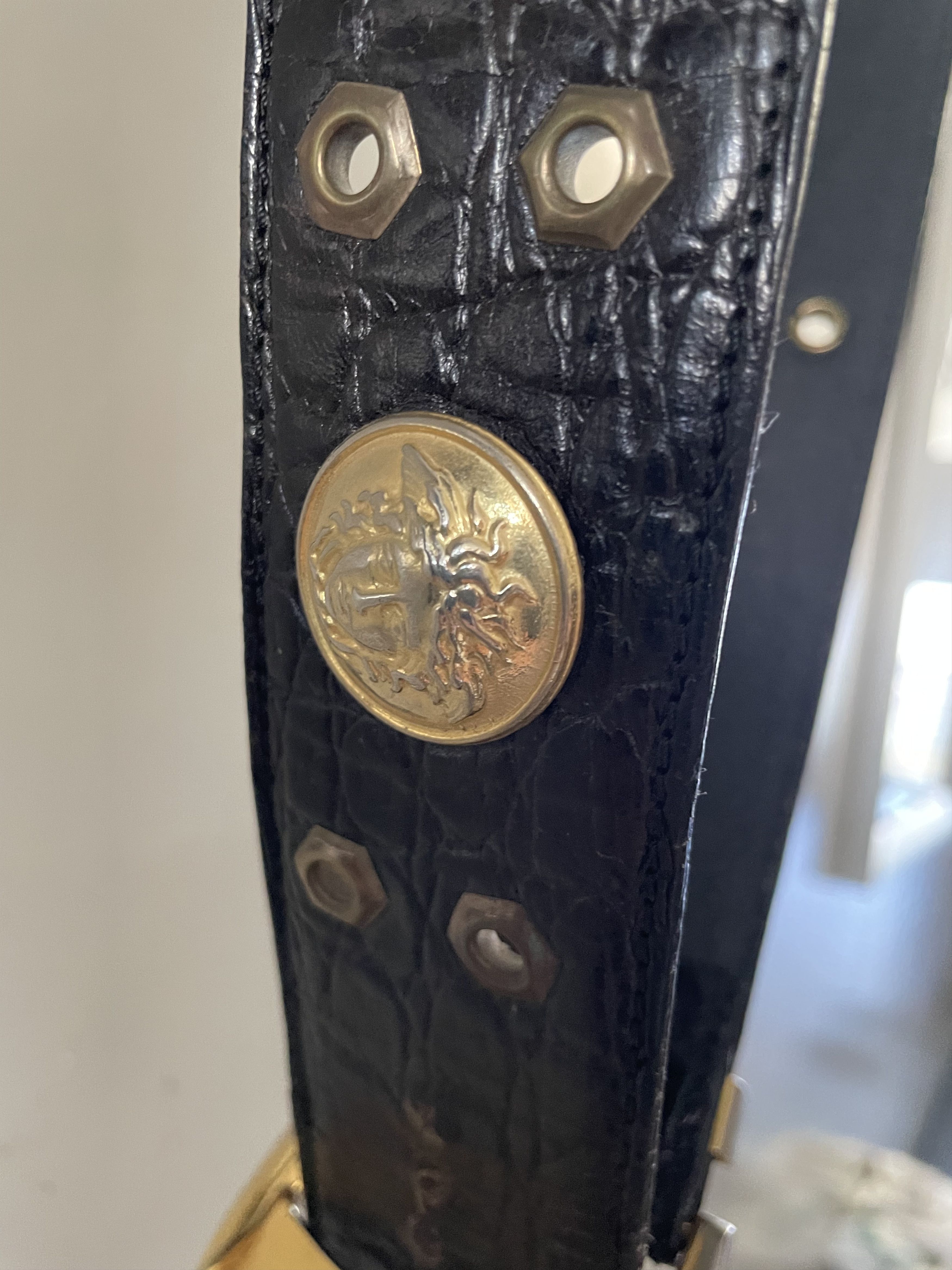 Versace VERY RARE " LEATHER MEDUSA BELT 1987 Size 34 - 6 Thumbnail