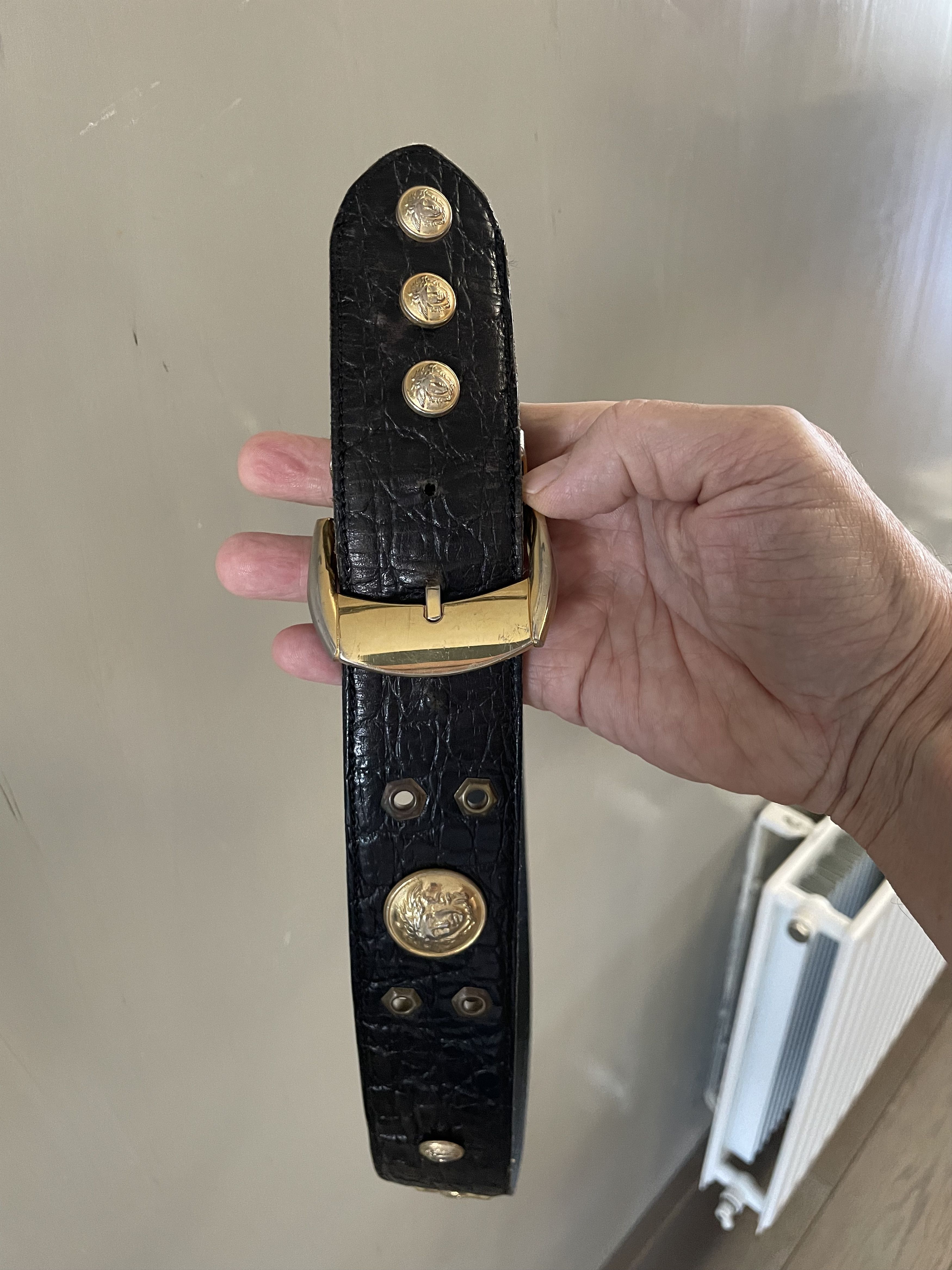 Versace VERY RARE " LEATHER MEDUSA BELT 1987 Size 34 - 4 Thumbnail