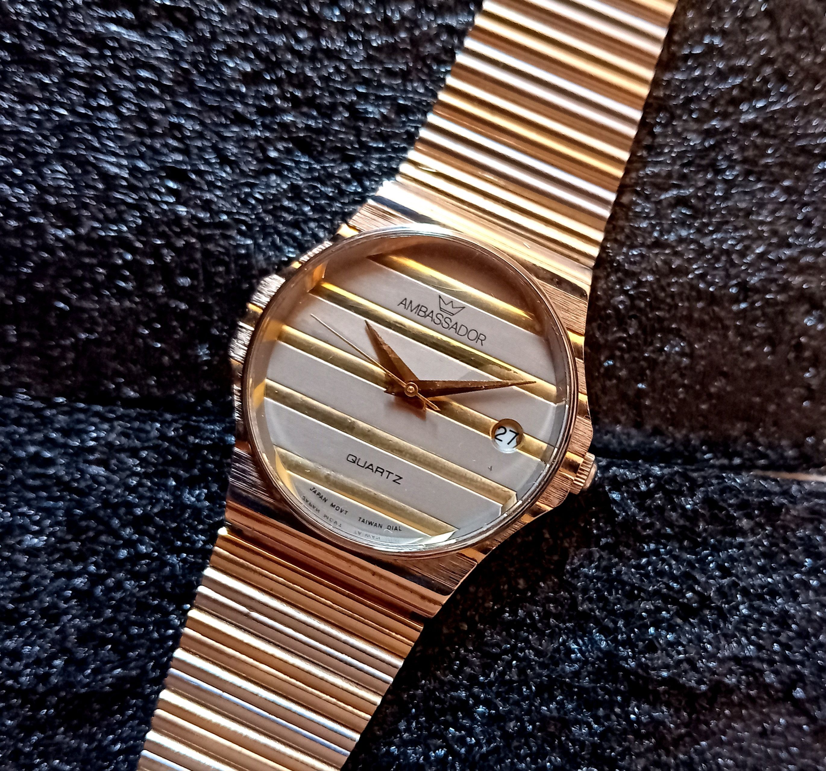 Vintage Ambassador Watch Vintage Gold Steel Watch Quartz 1980s Size ONE SIZE - 6 Thumbnail