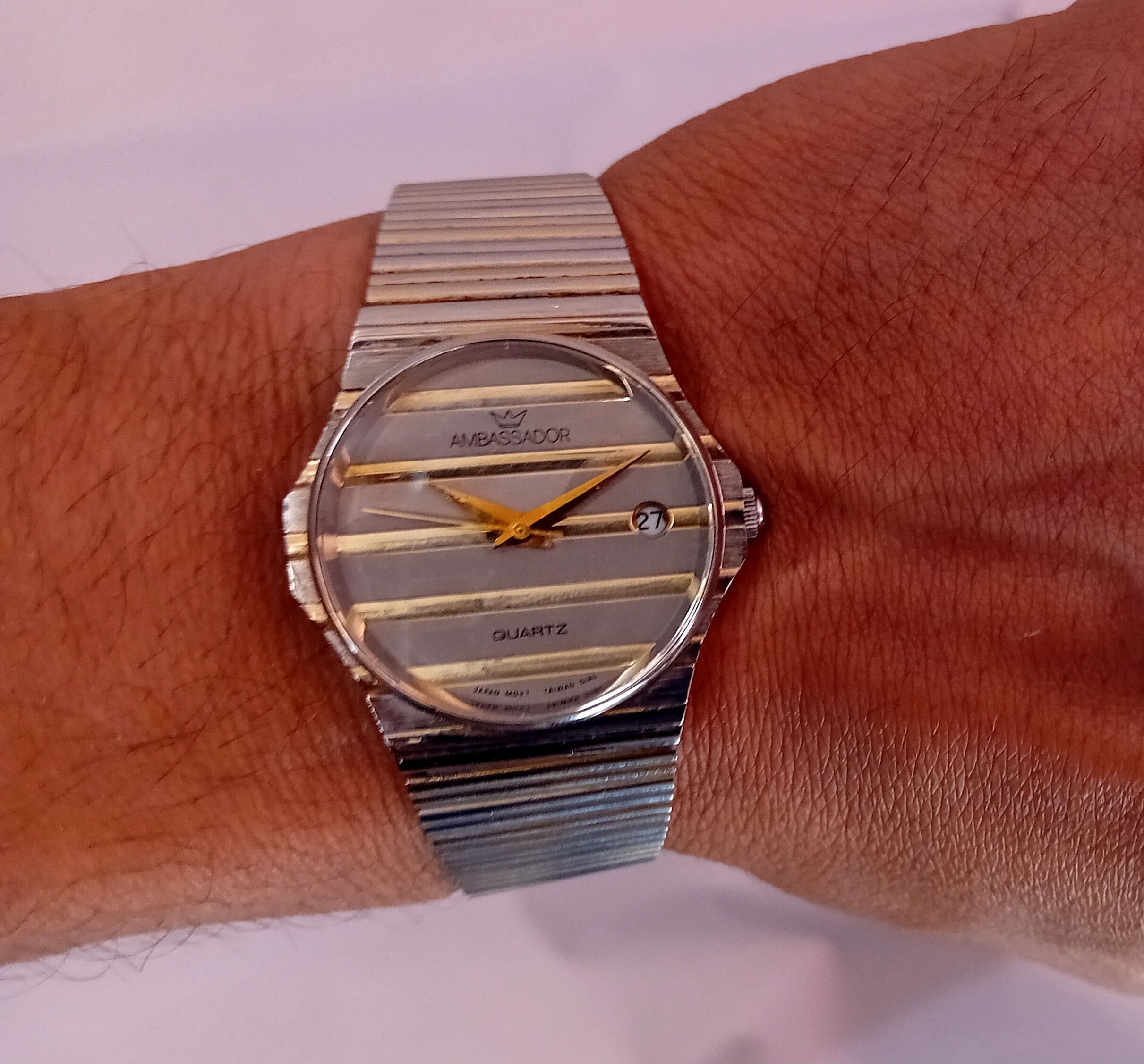 Vintage Ambassador Watch Vintage Gold Steel Watch Quartz 1980s Size ONE SIZE - 7 Thumbnail