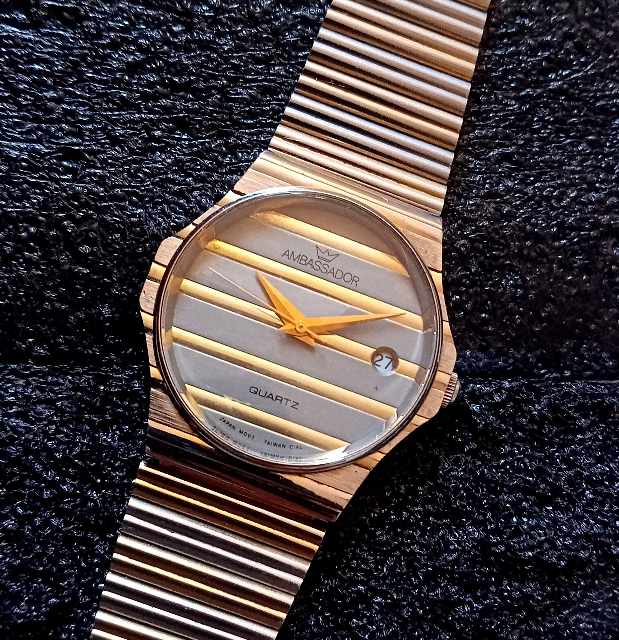 Vintage Ambassador Watch Vintage Gold Steel Watch Quartz 1980s Size ONE SIZE - 4 Thumbnail