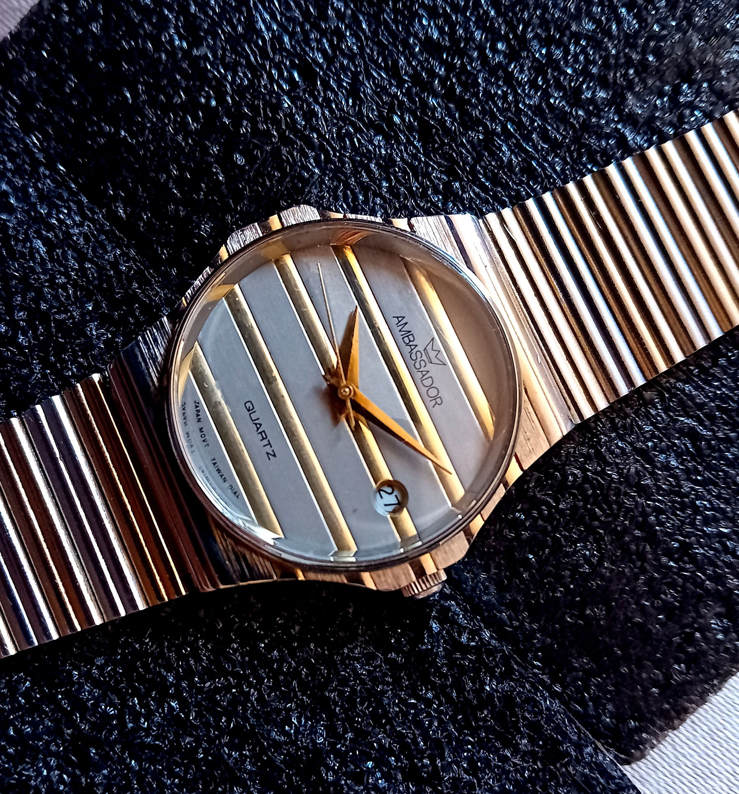 Vintage Ambassador Watch Vintage Gold Steel Watch Quartz 1980s Size ONE SIZE - 5 Thumbnail