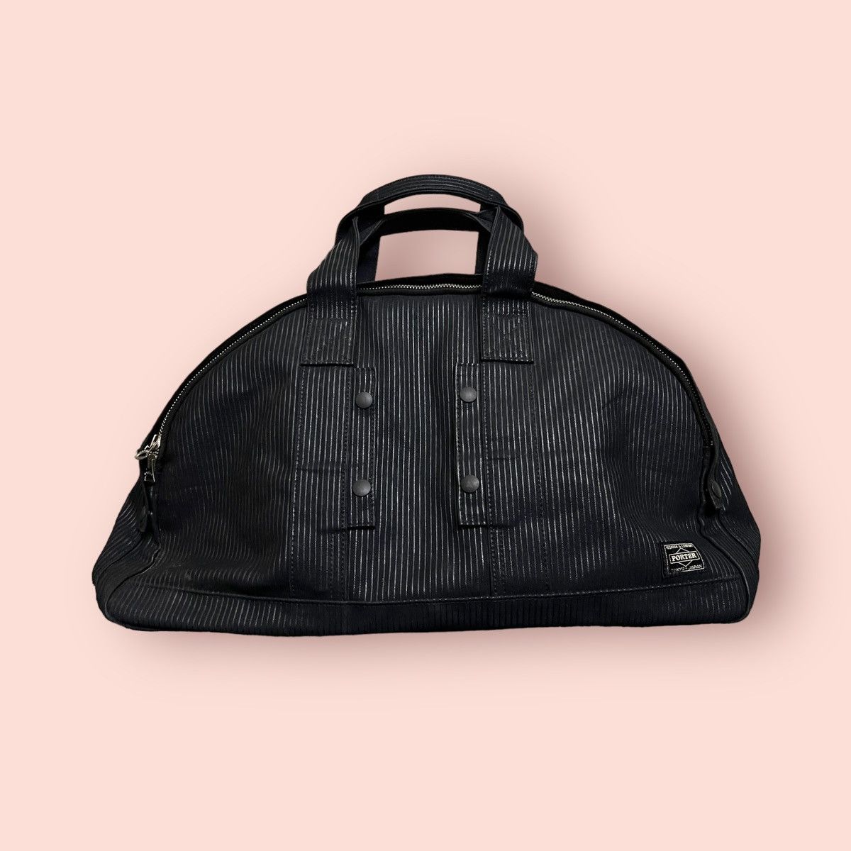RARE PORTER HICKORY BLACK DUFFLE TRAVEL WEEKEND BAG