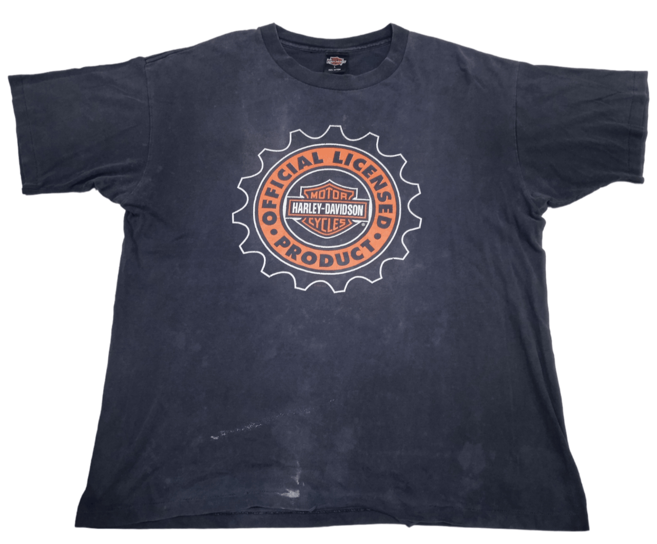 image of 1995 Harley Davidson T-Shirt Thrashed in Faded Black, Men's (Size XL)