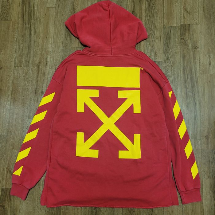 Off-White OFF-WHITE 16AW Cut off Oversized Arrow Hoodie | Grailed