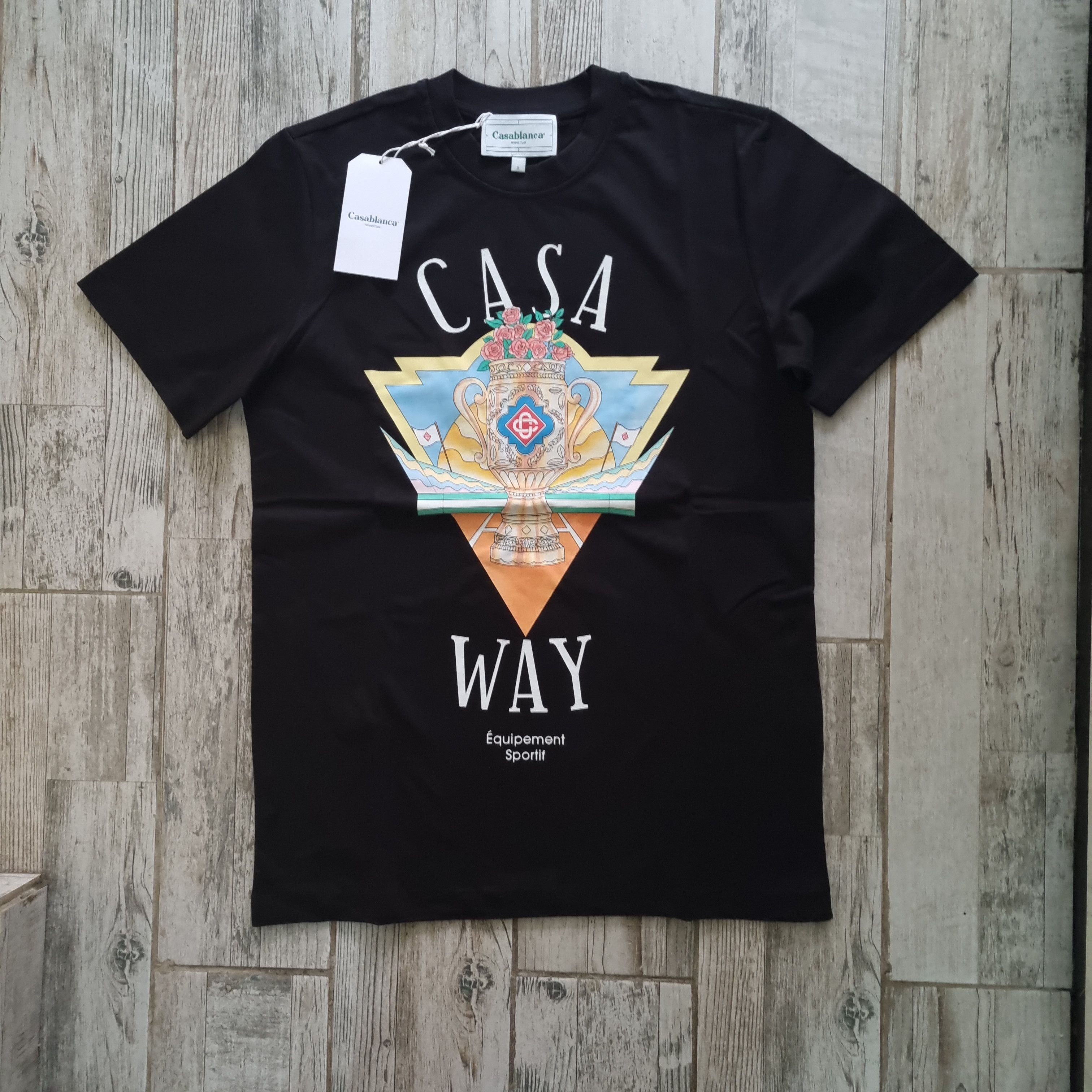 Casablanca Casablanca t-shirt way trophy size s black tennis club 
