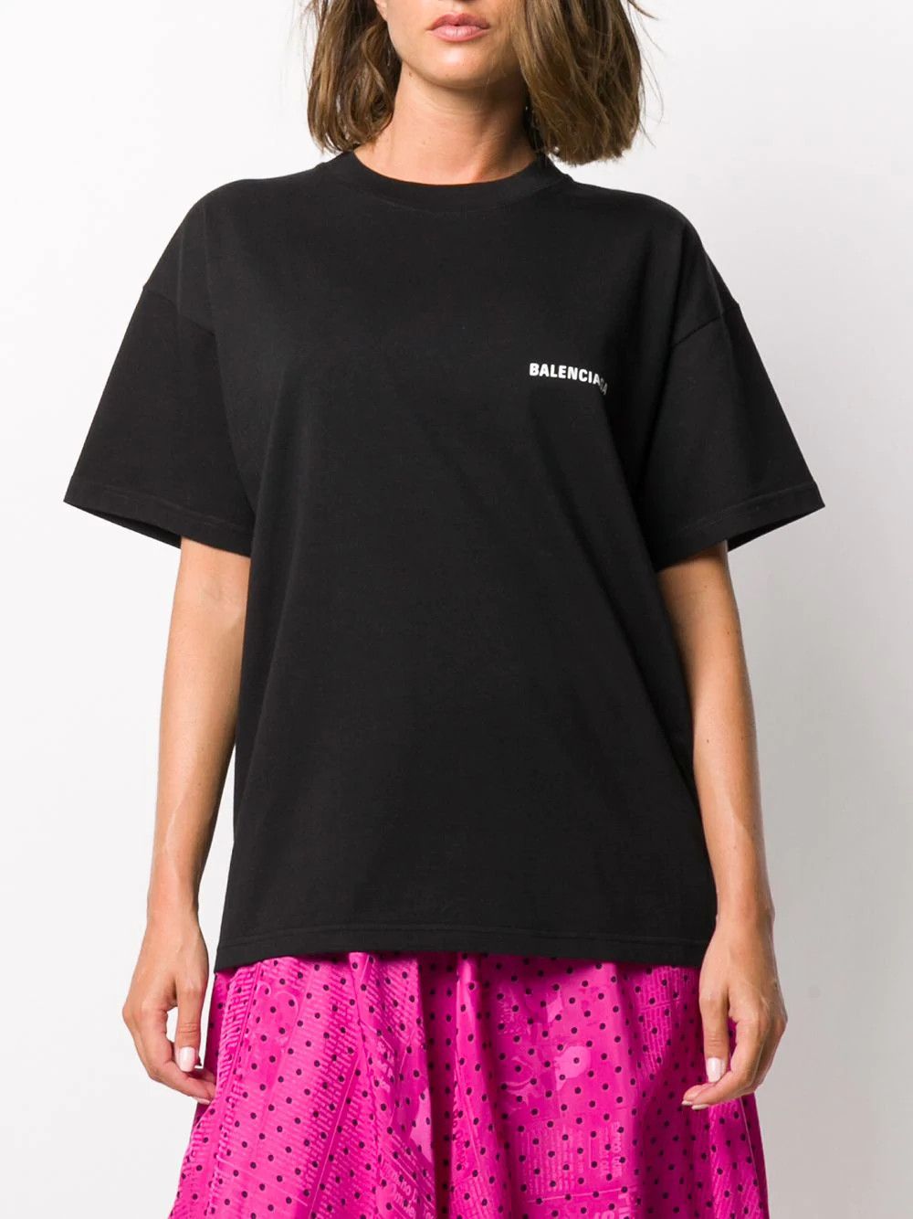Balenciaga Black Vintage Logo Print Relaxed T-Shirt Size XS / US 0-2 / IT 36-38 - 4 Thumbnail