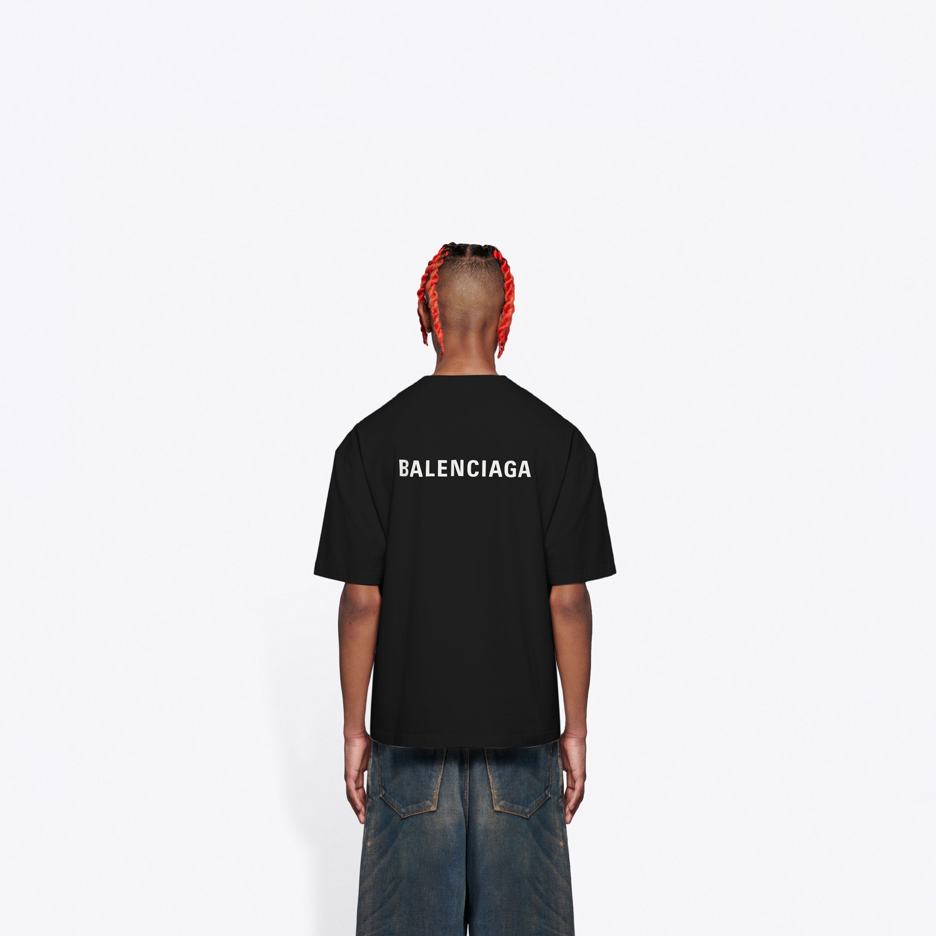 Balenciaga Black Vintage Logo Print Relaxed T-Shirt Size XS / US 0-2 / IT 36-38 - 3 Thumbnail