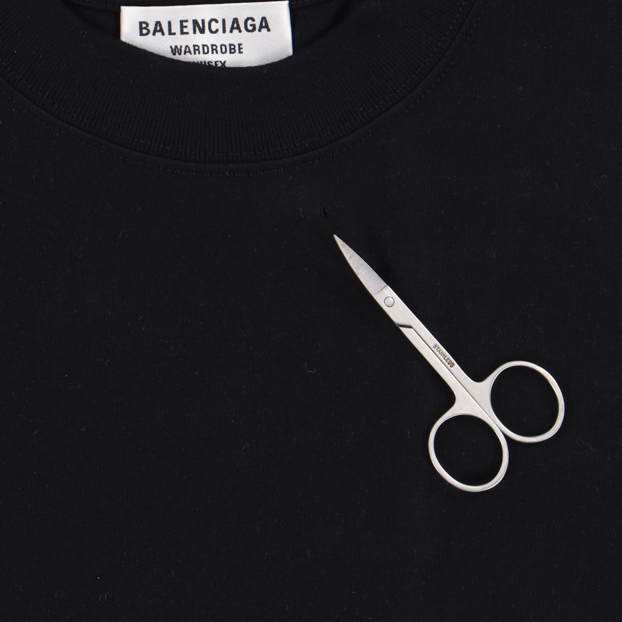 Balenciaga Black Vintage Logo Print Relaxed T-Shirt Size XS / US 0-2 / IT 36-38 - 8 Thumbnail