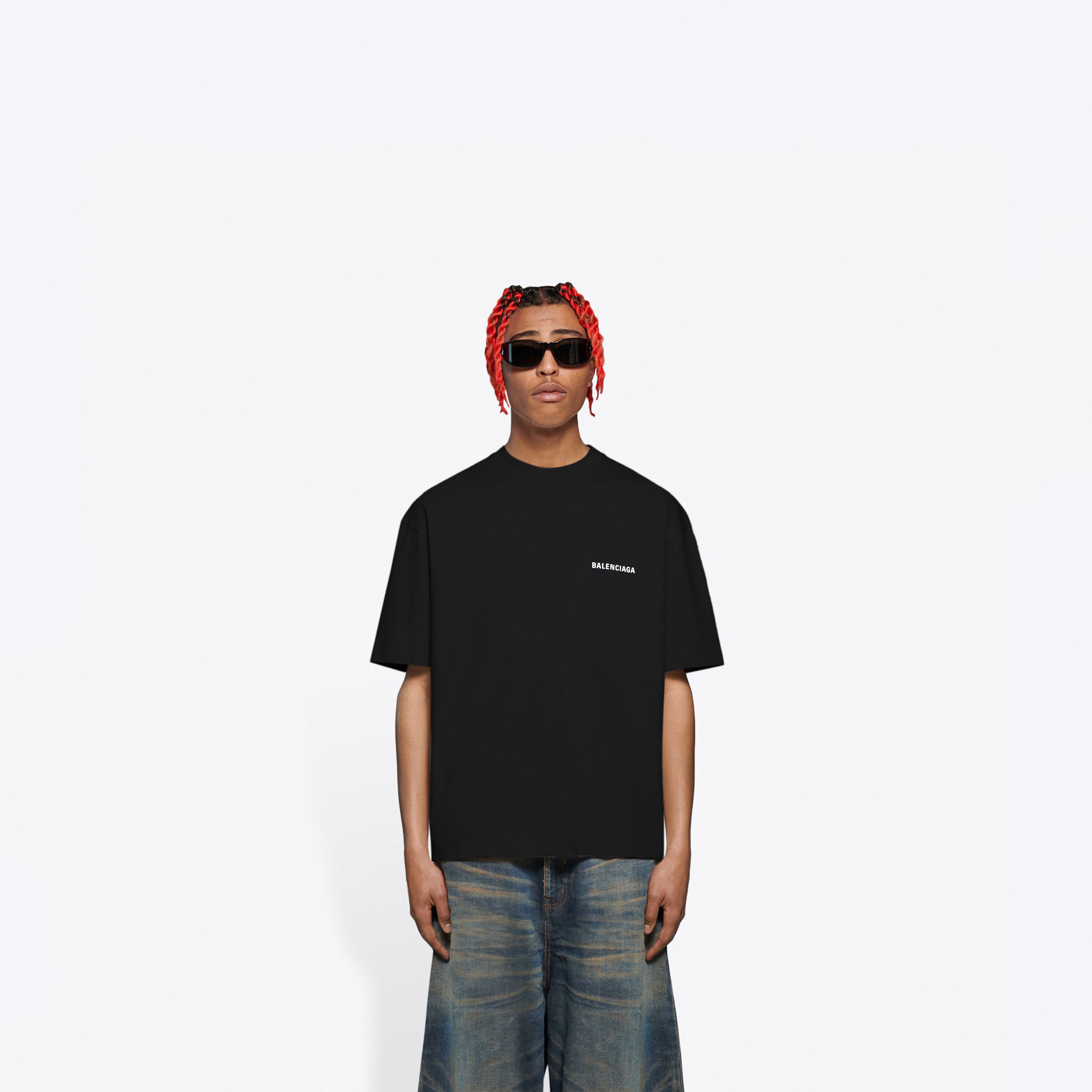 Balenciaga Black Vintage Logo Print Relaxed T-Shirt Size XS / US 0-2 / IT 36-38 - 2 Thumbnail