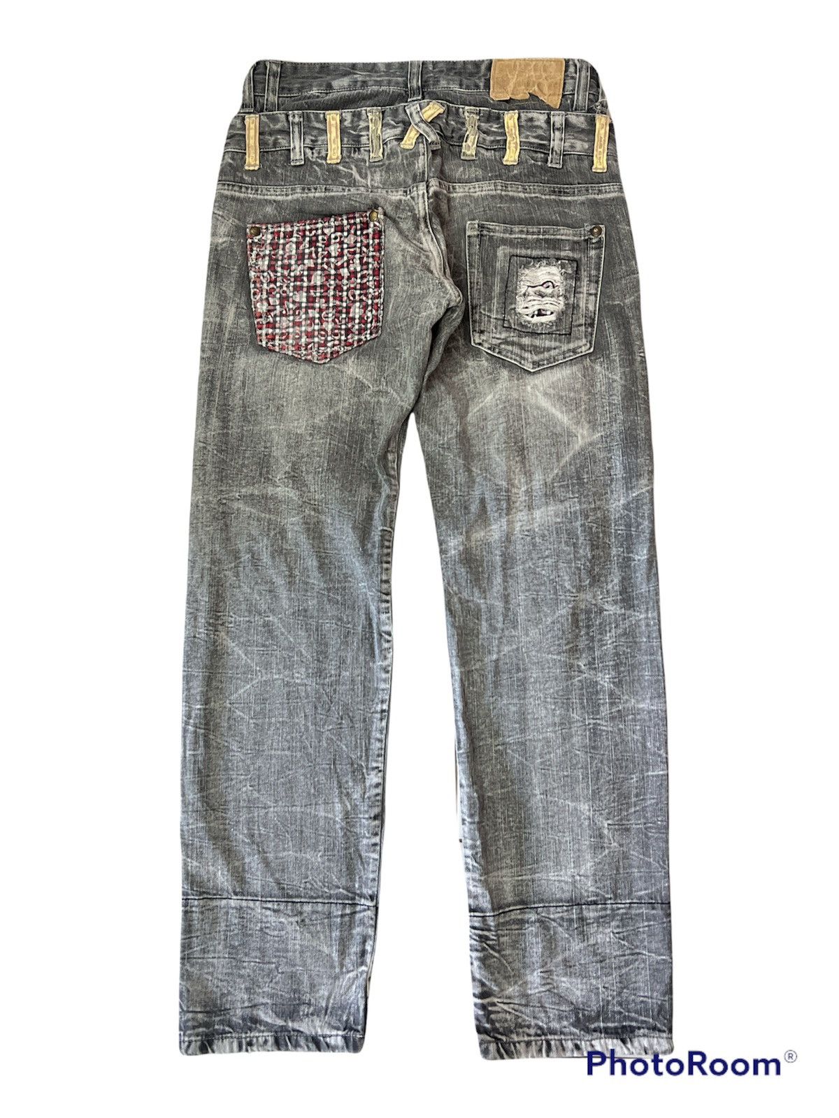 Japanese Brand Japanese brand Double Waist Trashed Ripped Denim Pants Size US 31 - 5 Thumbnail